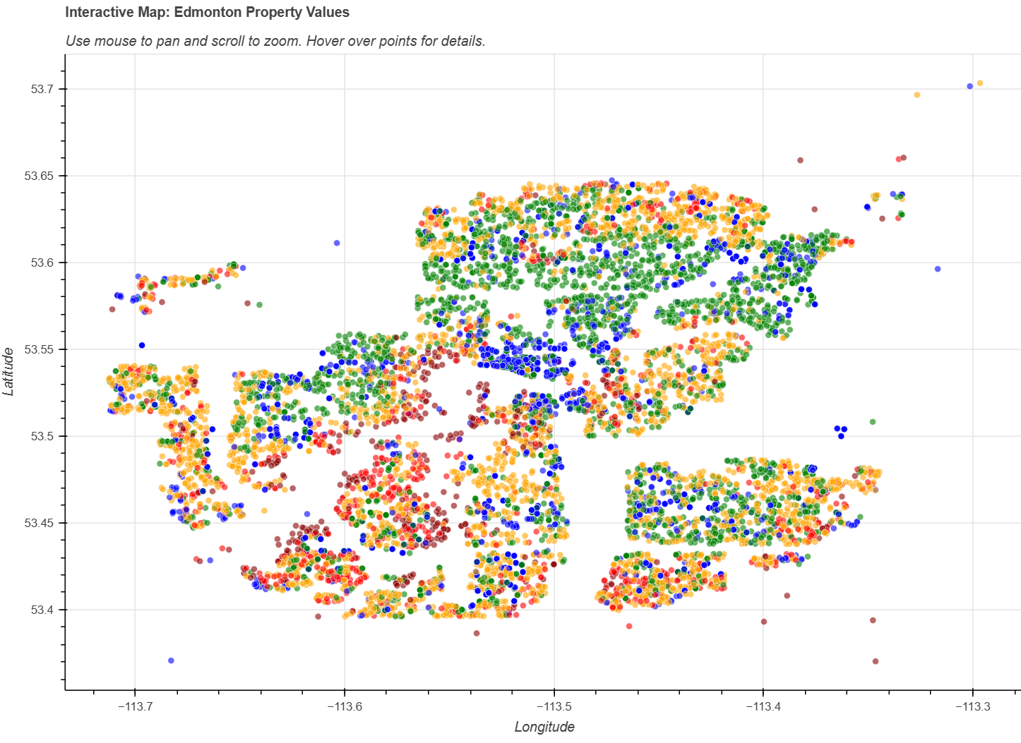 Interactive map of Edmonton property values
