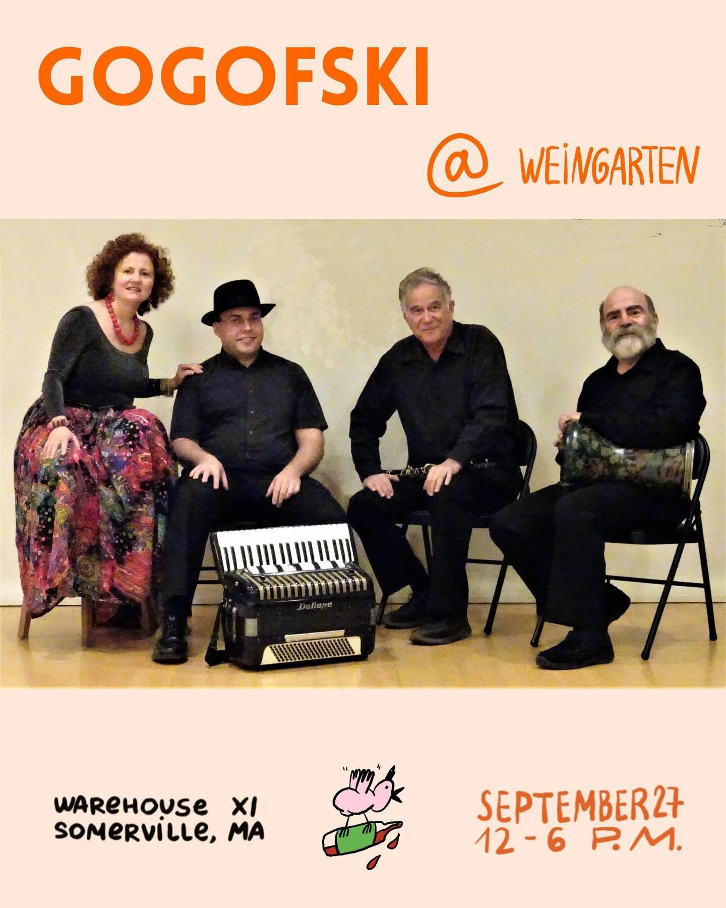 ✨Weingarten musician spotlight✨

We have THREE musical acts lined up to keep the vibes high all afternoon. (We have more food vendors, but we&rsquo;re still working on the graphics 😇)

First up is Gogofski! From the complex dance rhythms of Macedoni