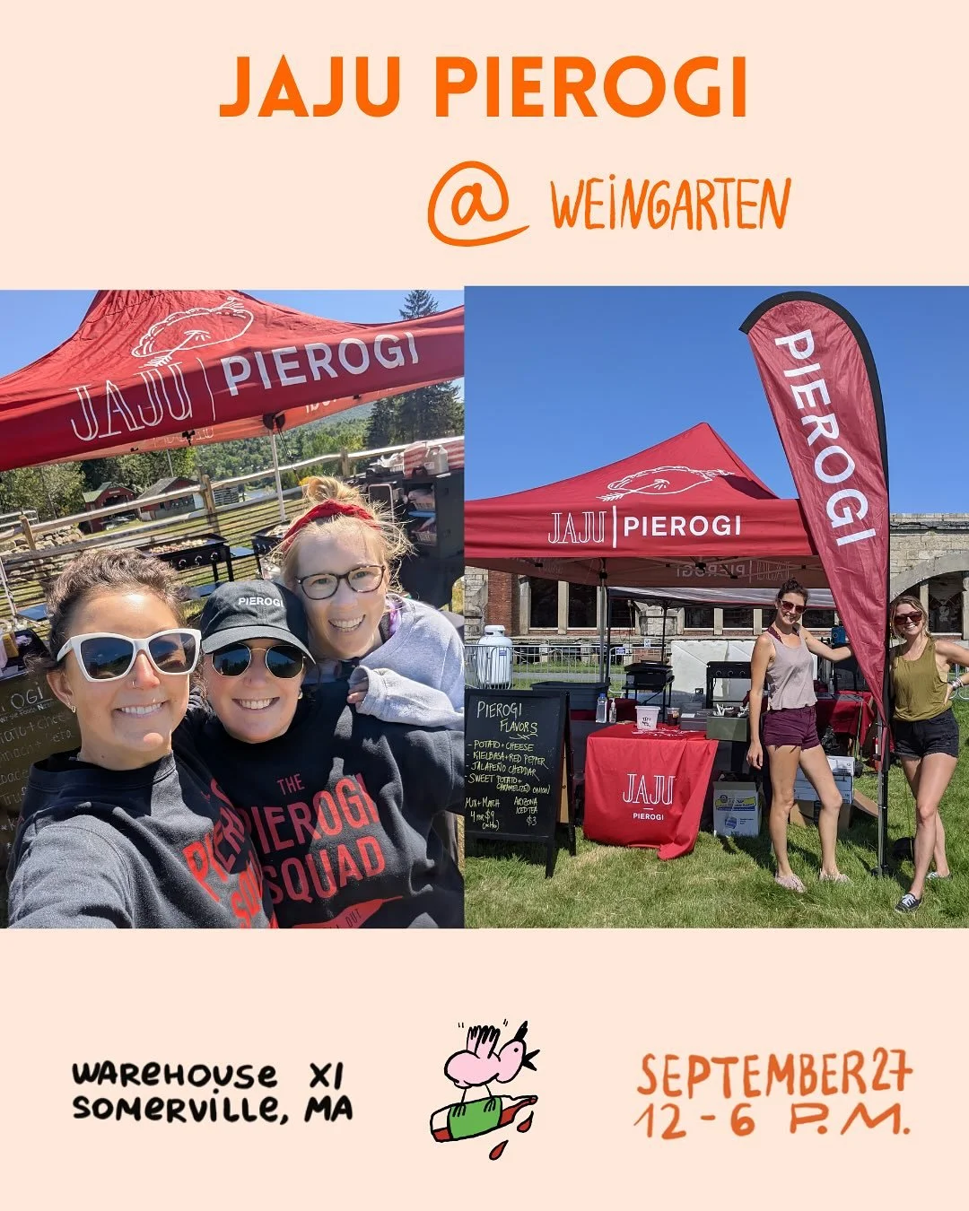 ✨Weingarten vendor spotlight✨

Jaju Pierogi!!!!! Jaju Pierogi was founded by two sisters using their grandfather&rsquo;s, or Jaju&rsquo;s, recipes. They were lucky enough to grow up with pierogi from their family deli always in their freezer, and rea