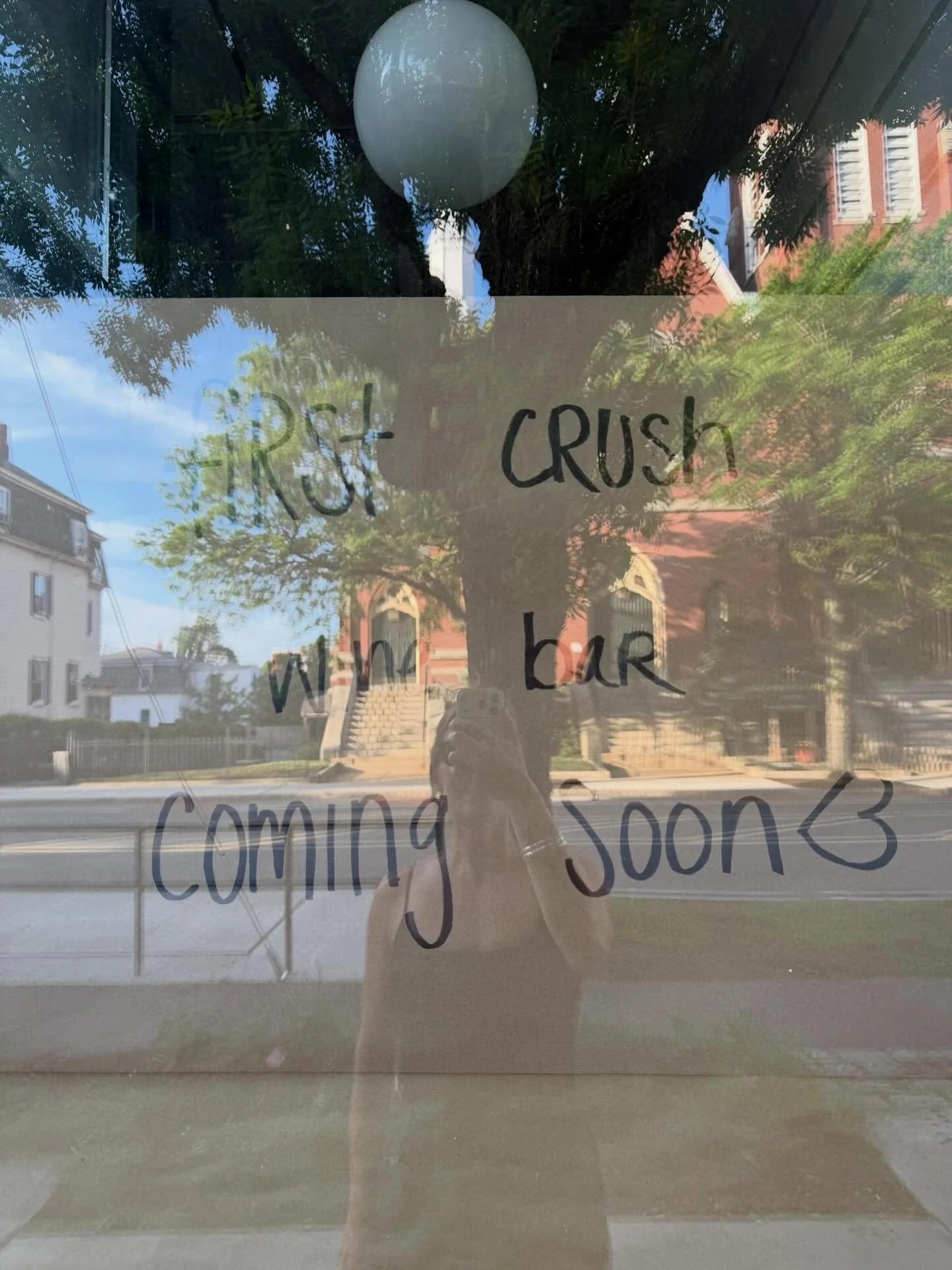 didn&rsquo;t consider the reflection on the windows when I wrote these signs lol but things are happening !!!! 

swipe for a peek at the beautiful benches my dad made for the bar. he built them in his workshop in Indiana, hauled them halfway across t
