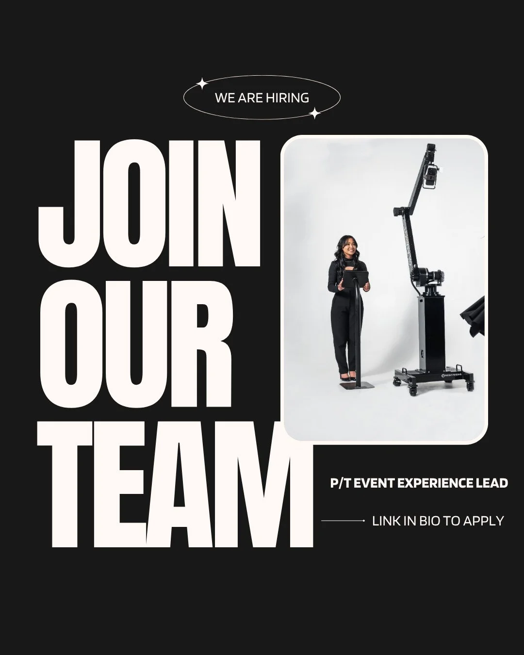 We&rsquo;re hiring!
Join Vancouver Glambot&reg; Experience as an Part-time Event Experience Lead and be part of the crew that brings red-carpet magic to events across BC.

If you love the energy of live events and know how to make guests shine in fro