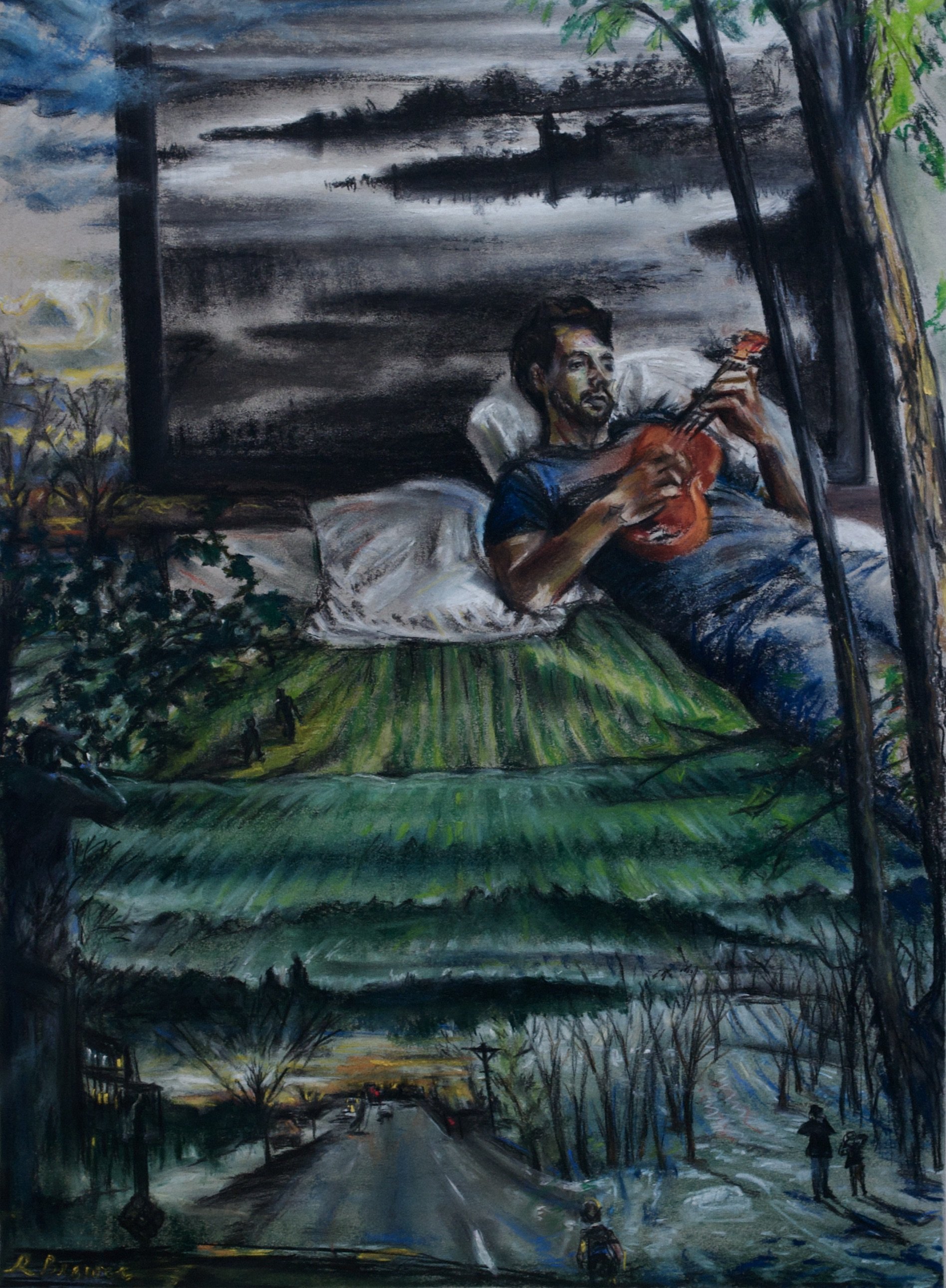 Song of Memory, 2024, Chalk Pastels, 24” x 18”