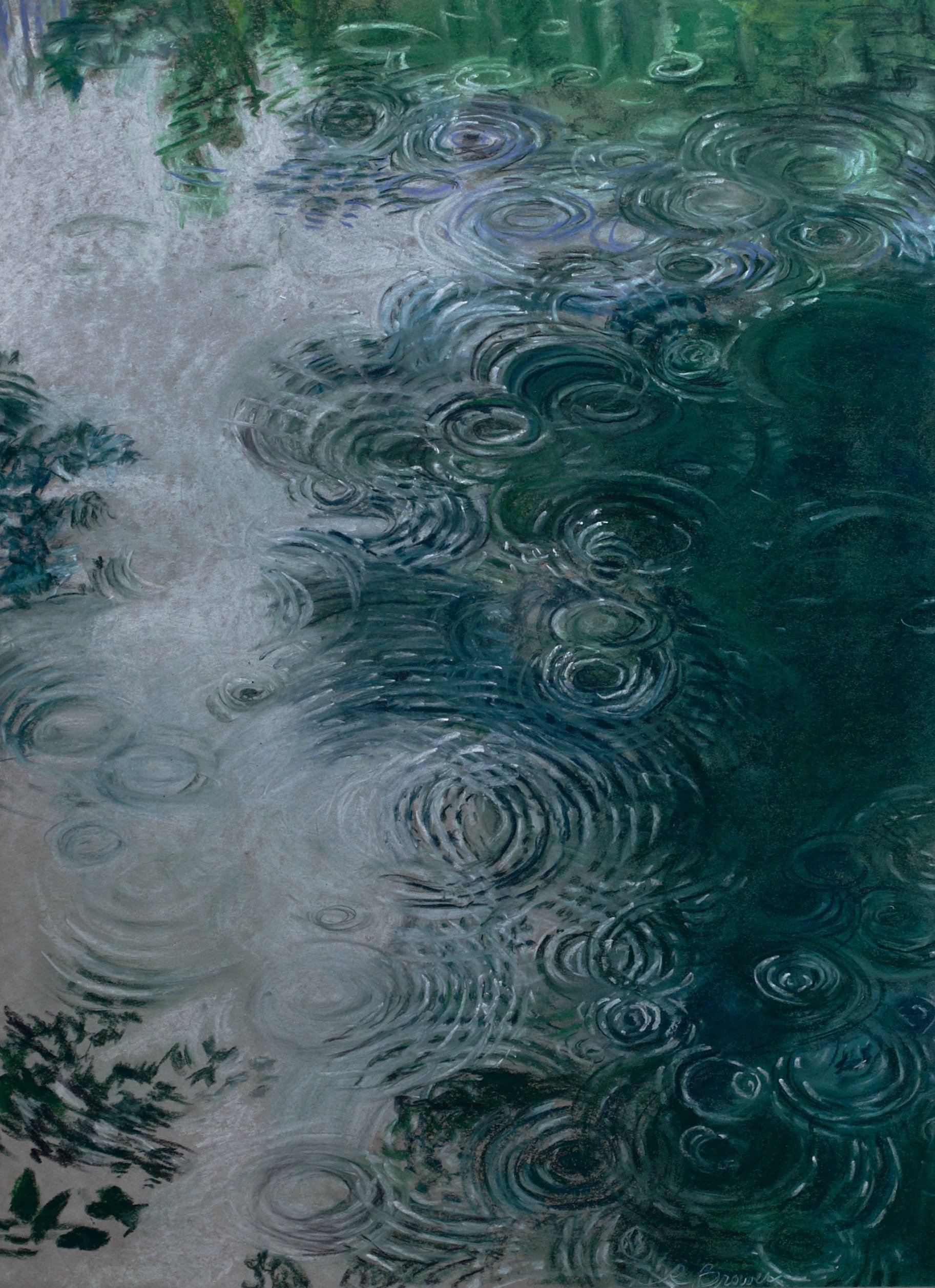 Creek Ripples, 2024, Chalk Pastels, 24” x 18”
