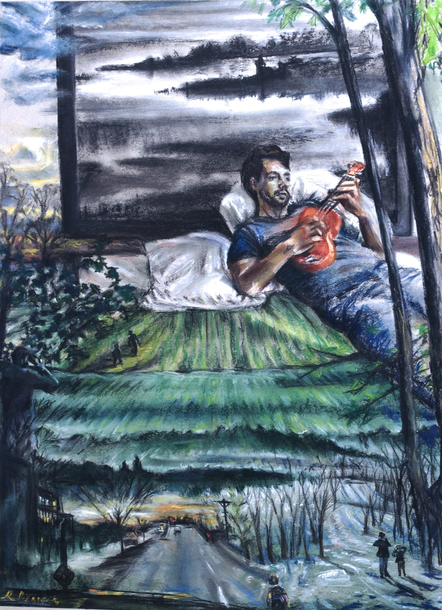 Song of Memory, 2024, Chalk Pastels, 24” x 18”