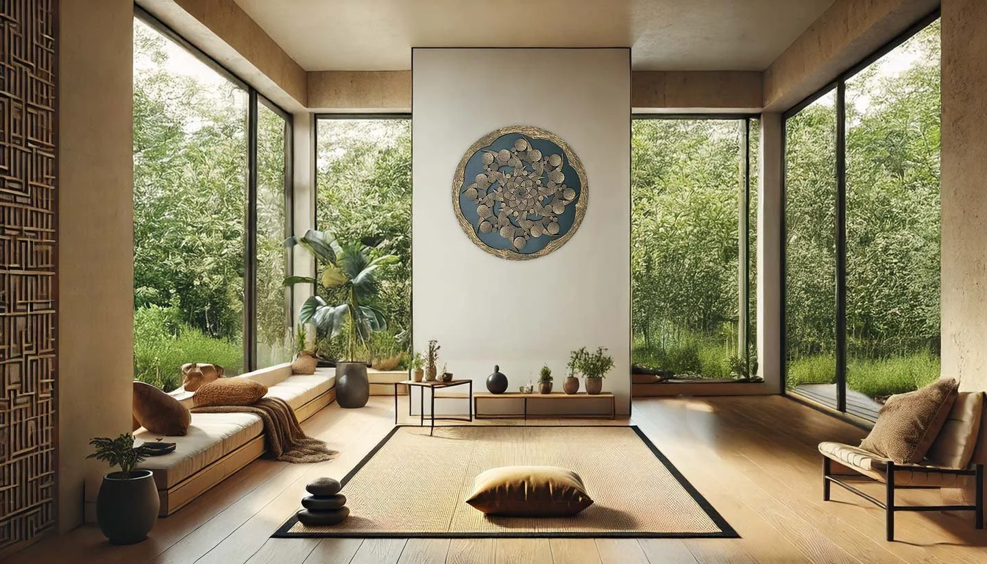 Astralotus Mandala Black Palm in room