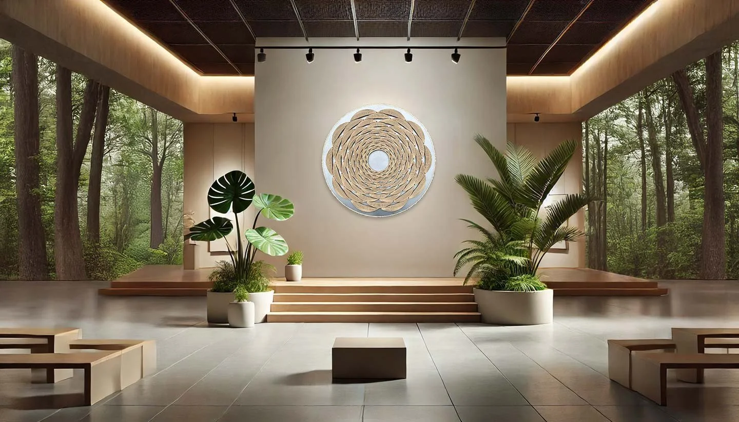 Thrum Mandala White Ash in room