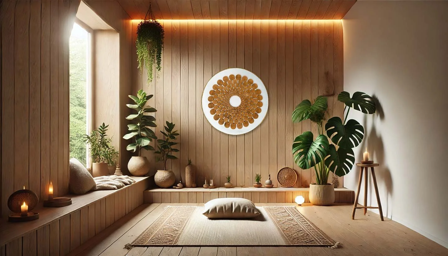 Concentric Mandala White Oak in room