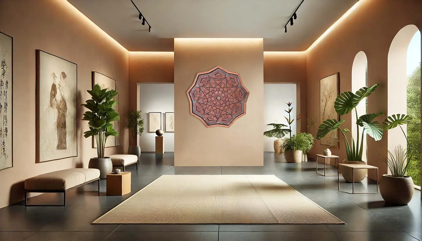 Compass Mandala Indian Rosewood in room