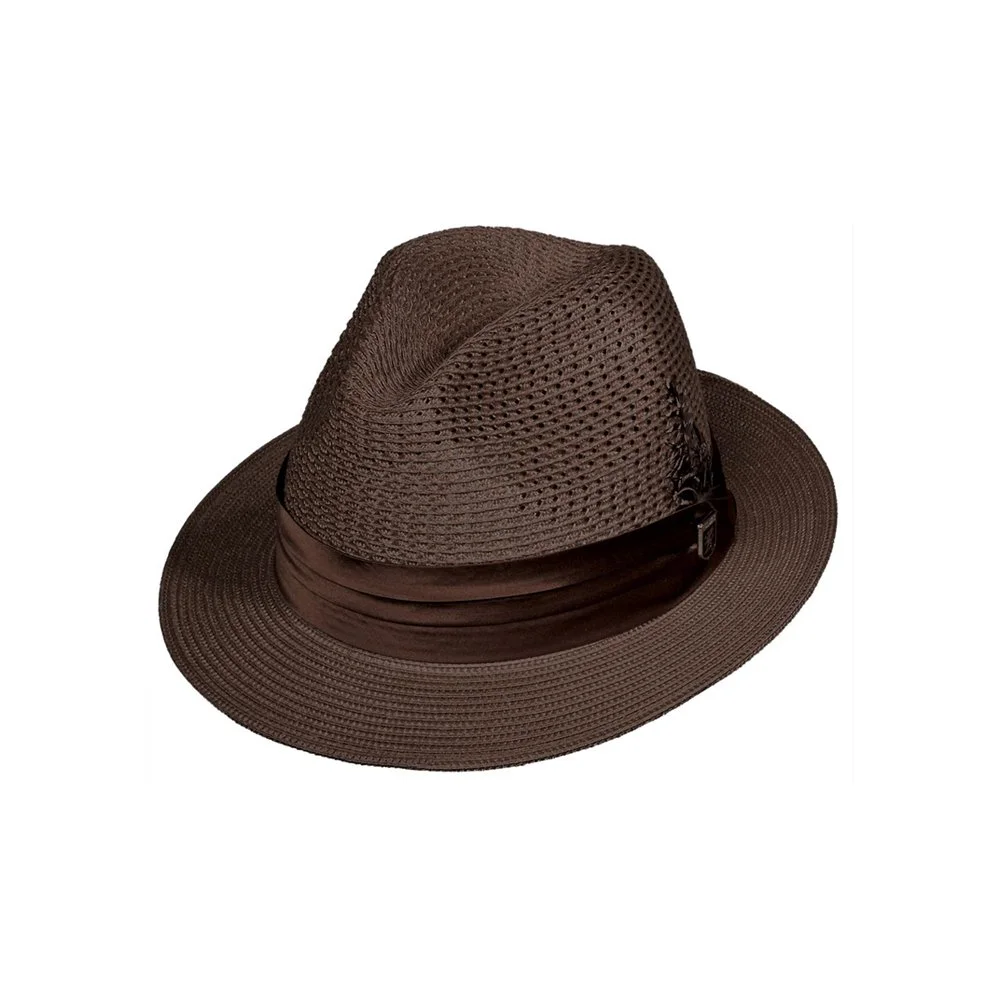 DUBLIN BROWN BRAIDED STRAW FEDORA