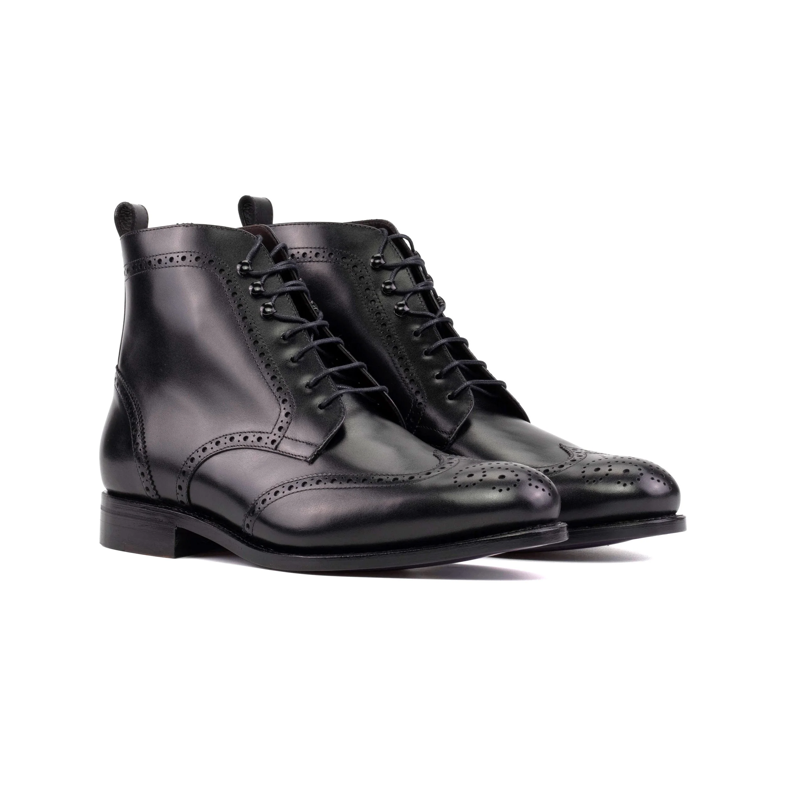 JERMAINE BLACK LEATHER MILITARY BROGUE