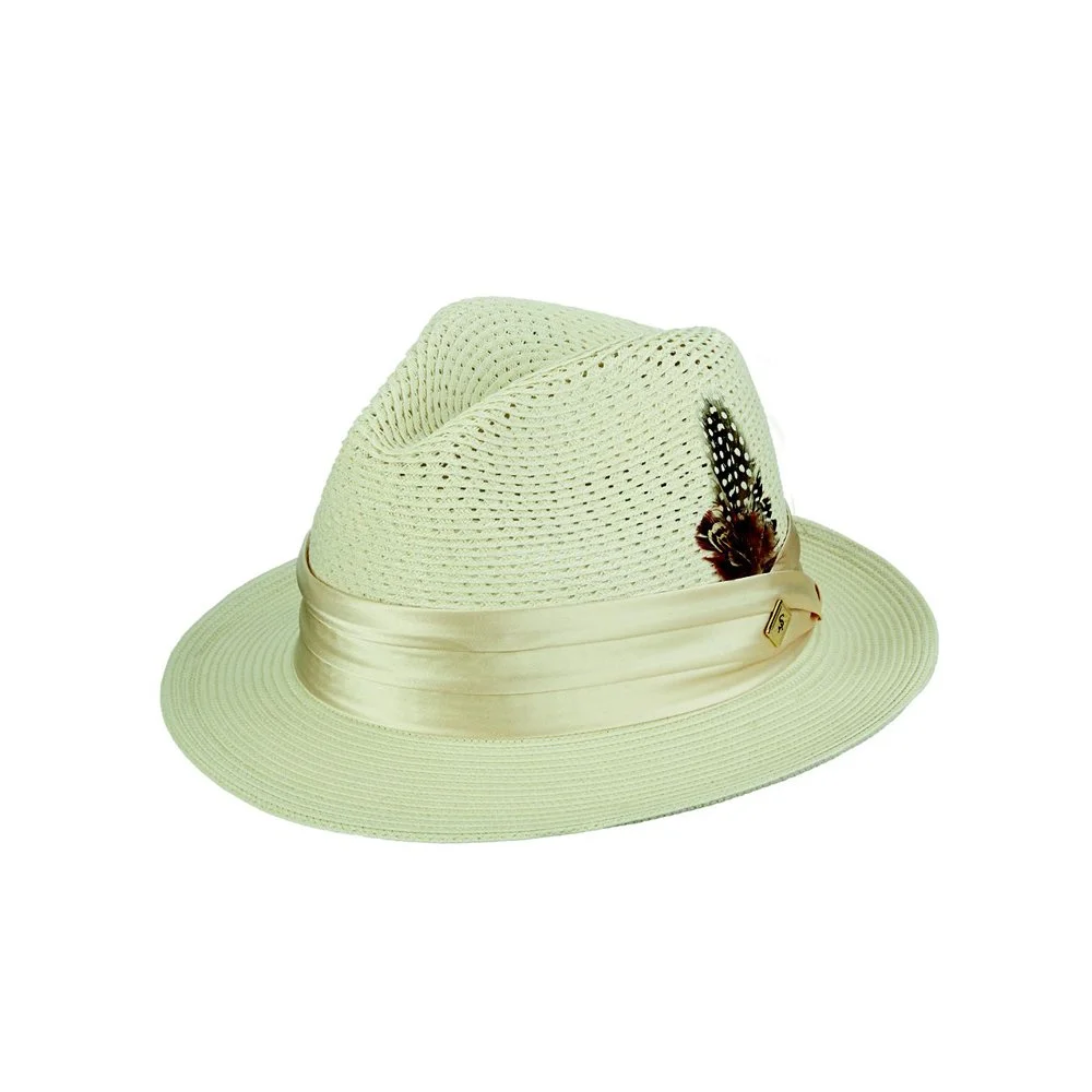 DUBLIN BEIGE BRAIDED STRAW FEDORA