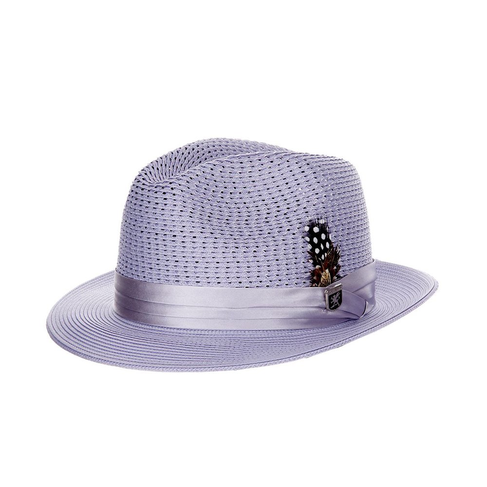 DUBLIN LAVENDER BRAIDED STRAW FEDORA