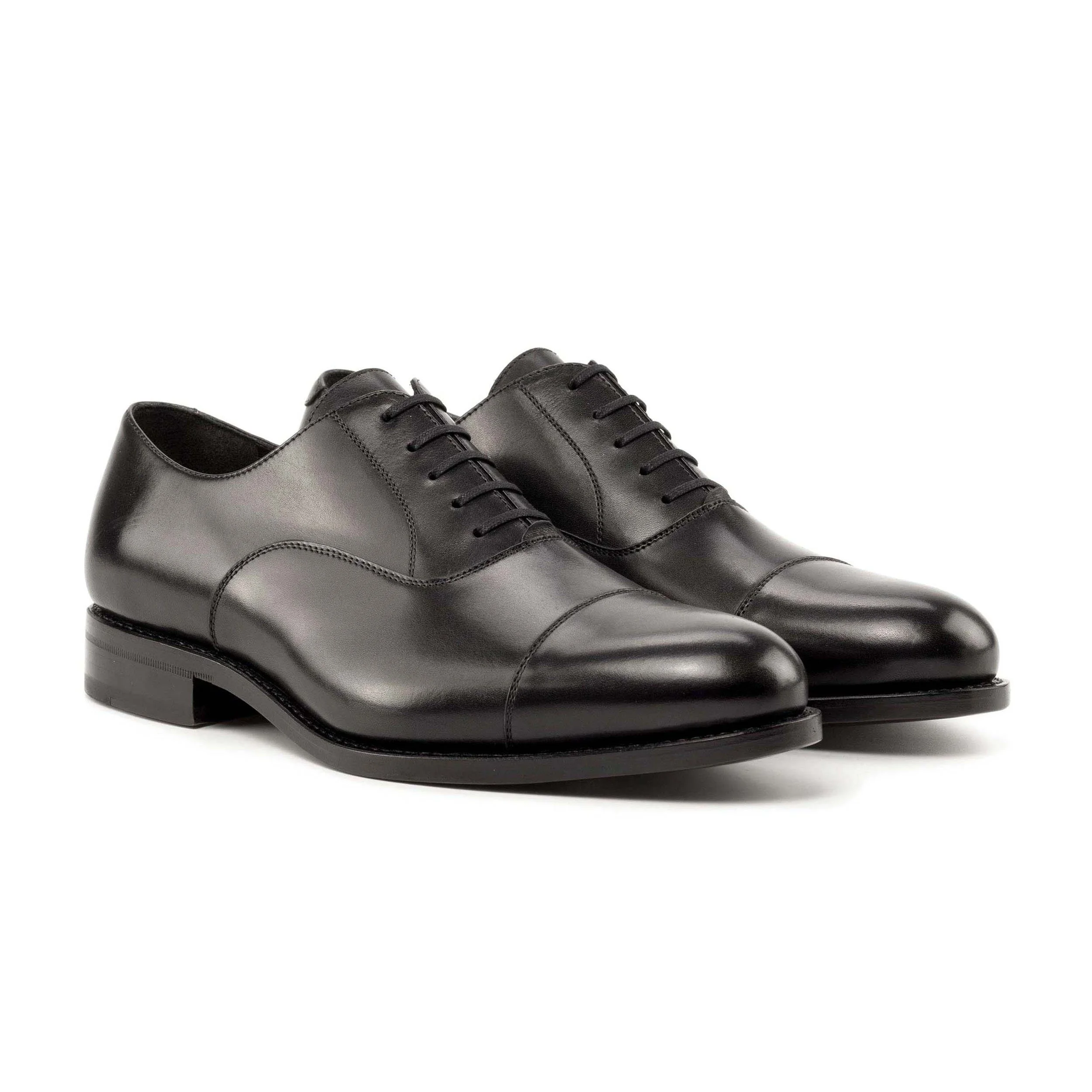 LAWRENCE BLACK LEATHER CAP TOE OXFORD
