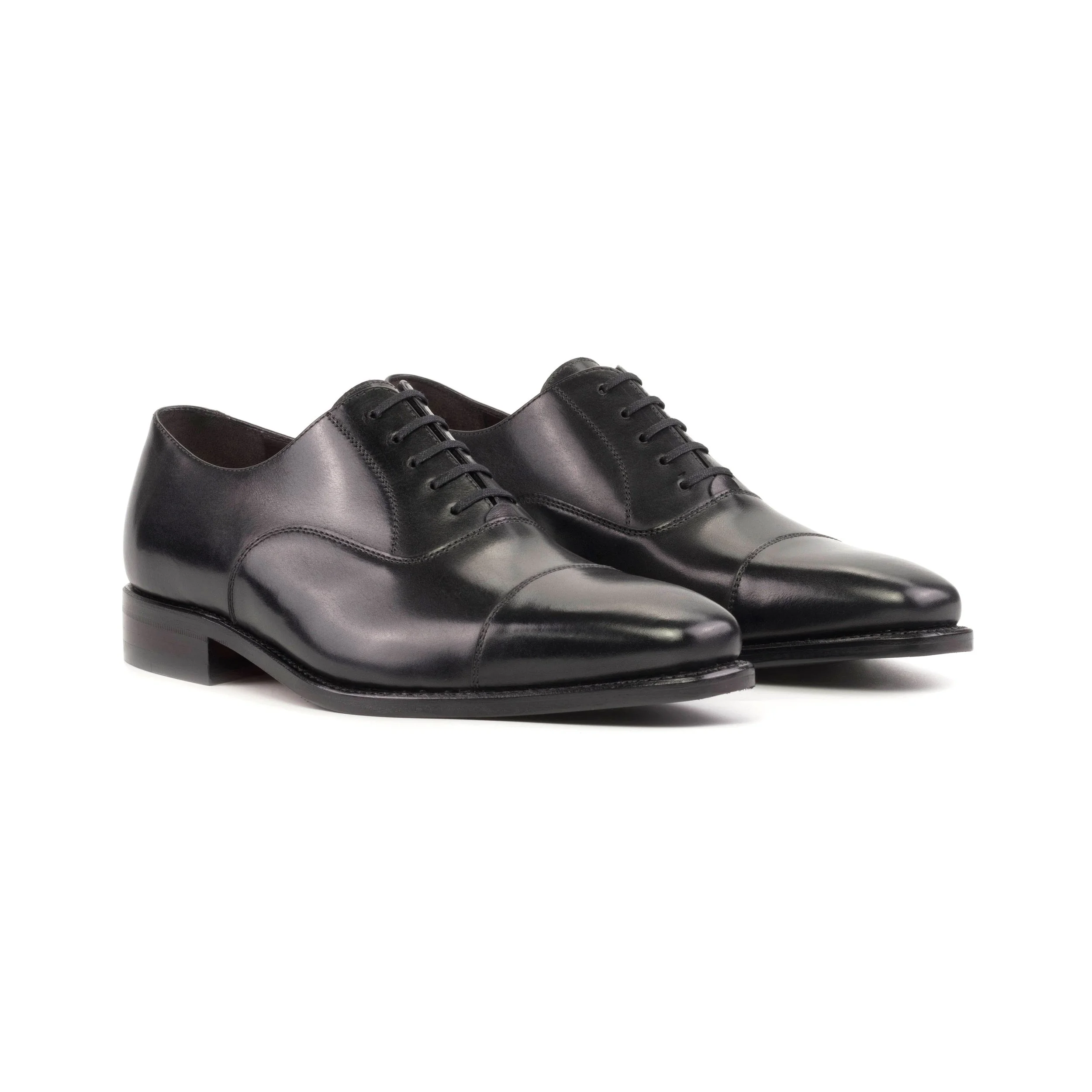 ERICSON BLACK LEATHER CAP TOE OXFORD