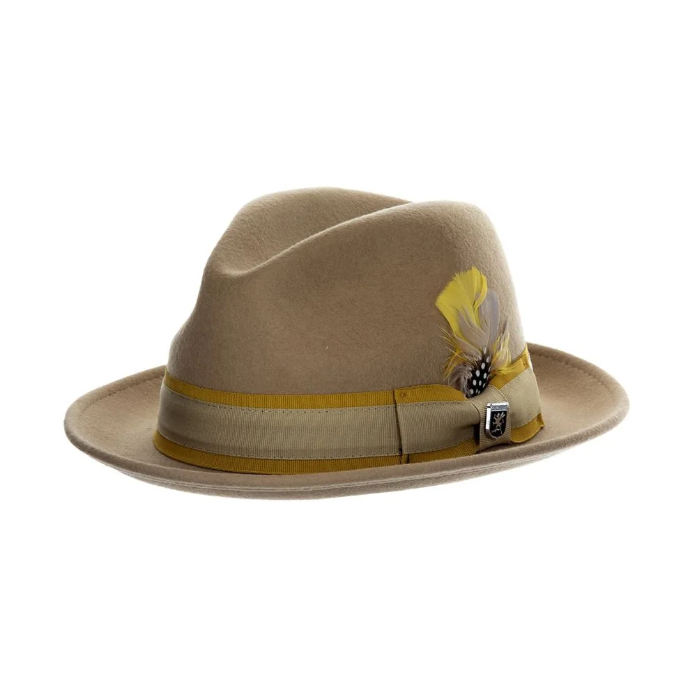 MACON CAMEL WOOL FELT FEDORA — Thomas Haberdashery display picture 2