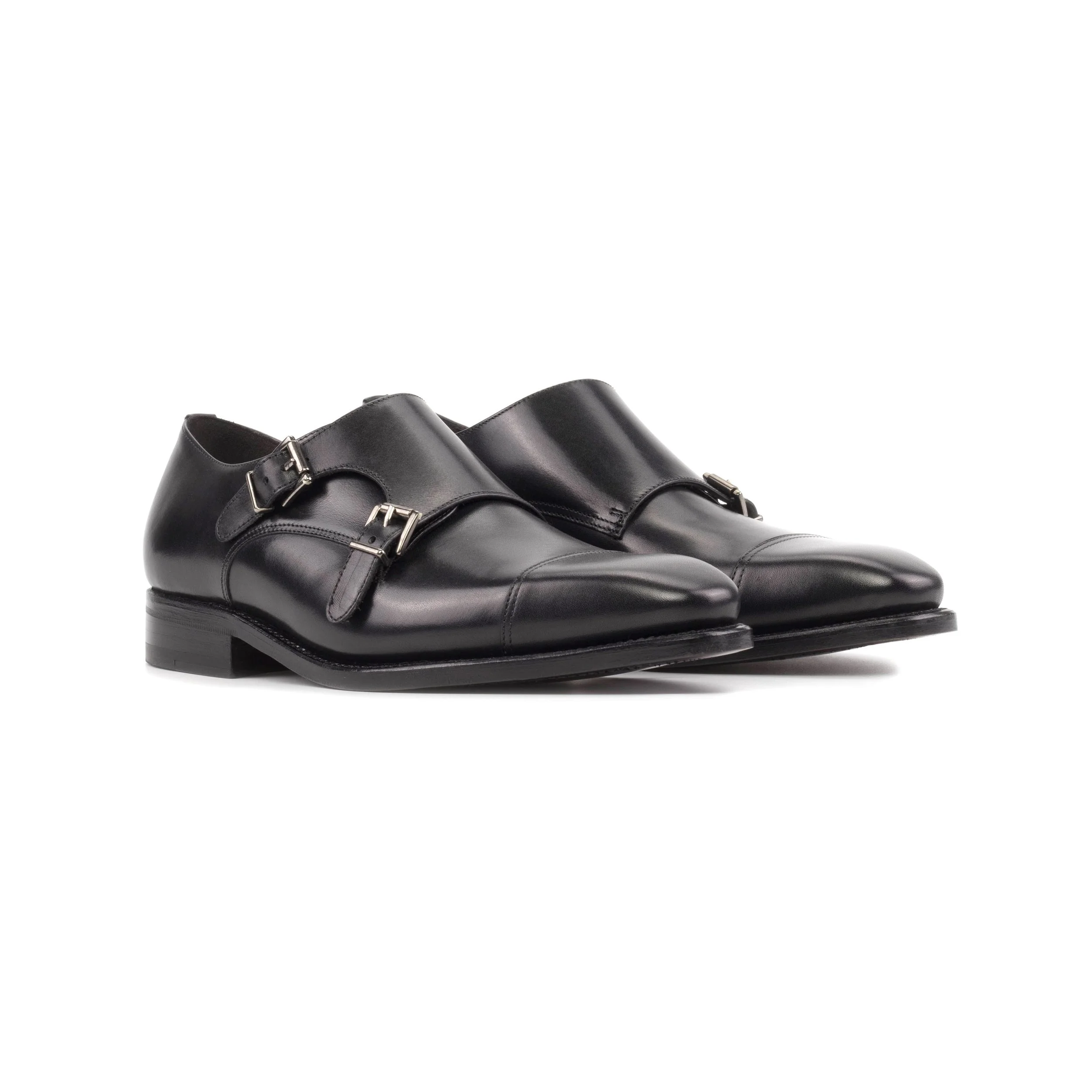 MAXWELL BLACK LEATHER DOUBLE MONK