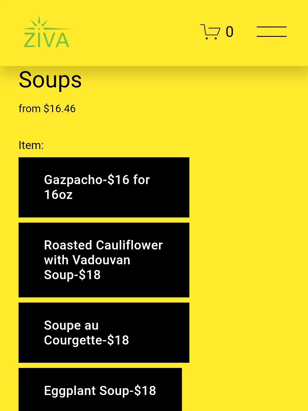 We just added several soups to our pre-order page.  Introducing our End of Summer Gazpacho!  Plus some returning favorites such as Cauliflower Vadouvan, Smokey Eggplant Soup and Creamy Zucchini (Soupe au Courgette). We don't bring every soup to every