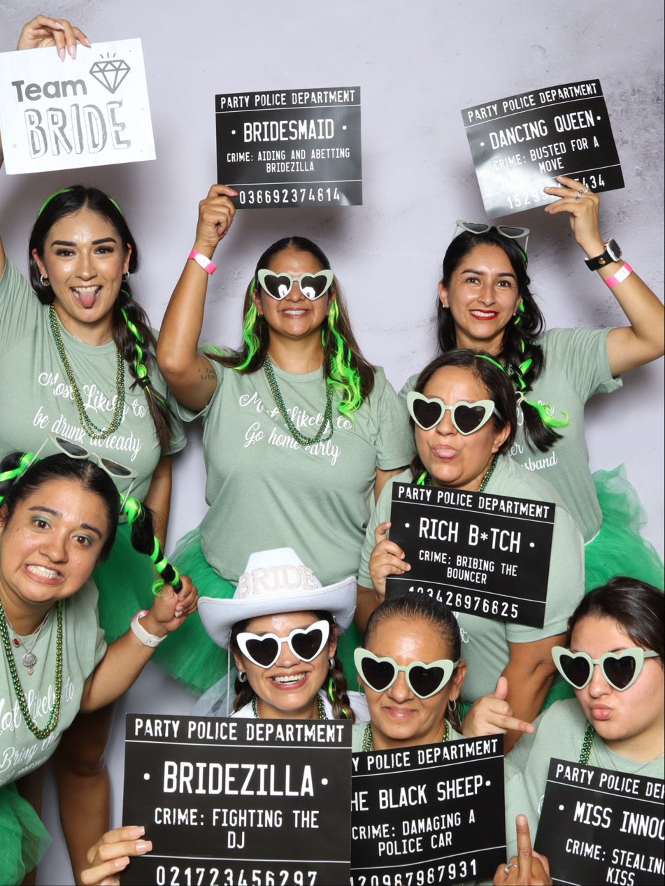 Bride and group at San Antonio Bridal War - Wedding Photobooth