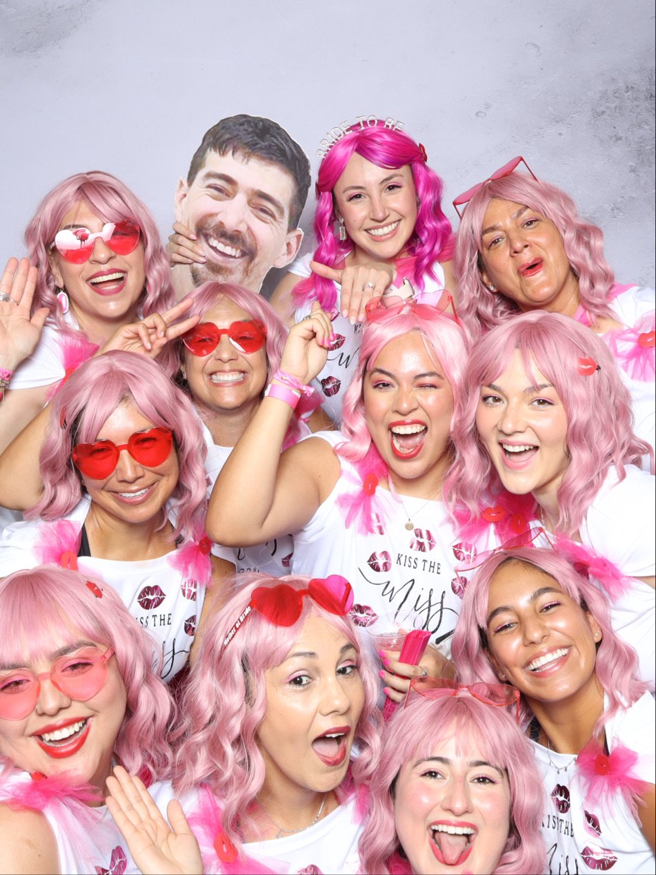Pink Haired Bride and Bridesmaids - Wedding Photobooth San Antonio and Austin Texas