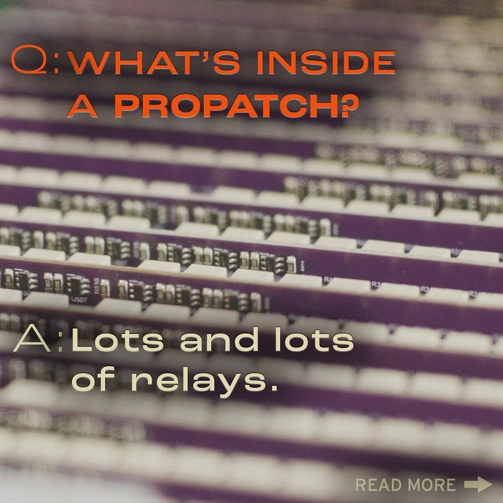 ProPatch has zero electronics in the signal path - just a ton of passive relays that create a &ldquo;straight wire&rdquo; connection between every piece of gear. ⚡️🎶

#propatch #analoggear #digitalpatchbay #patchbay #proaudio #audio #audioengineer #
