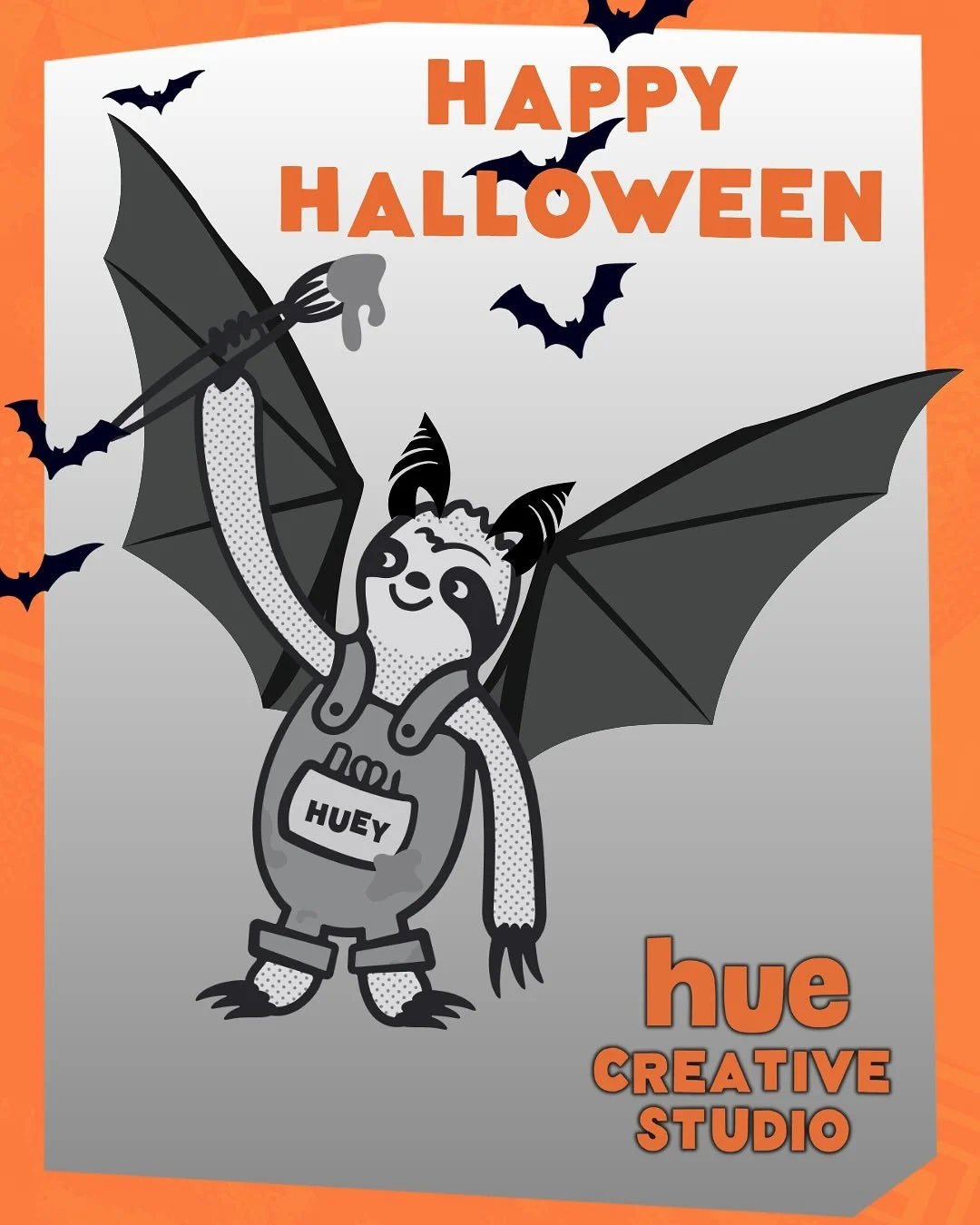 Happy Halloween 🎃 to you from Hue! 👿 💀 

#glowpaint #kidsartclasses #halloweenart