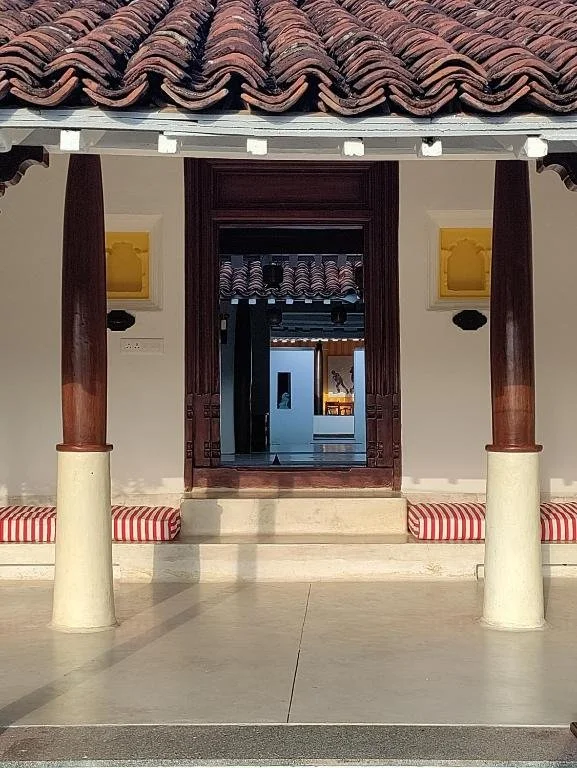 Traditional South Indian thinnai architectural reference. 