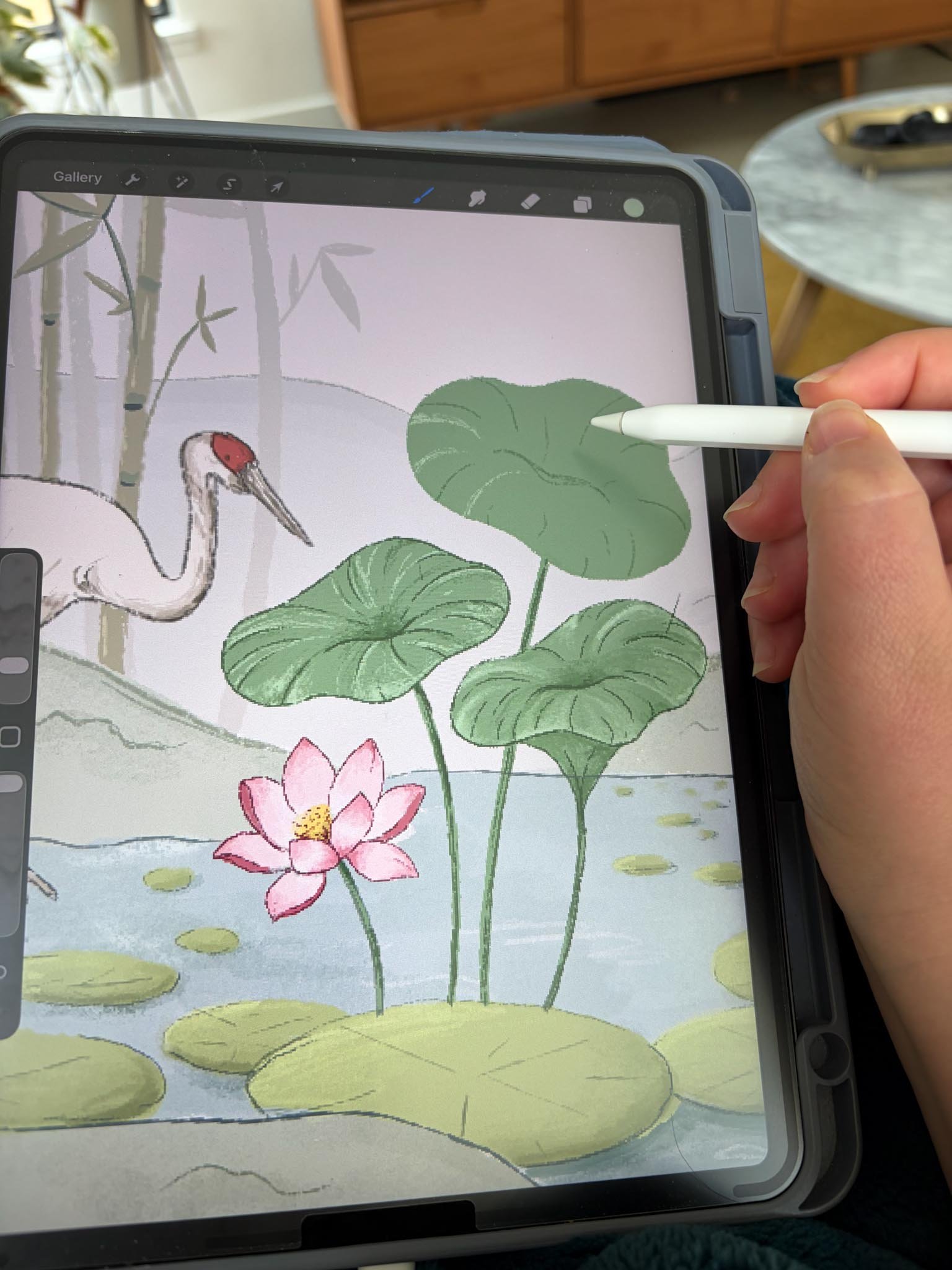 Atherton Chinoiserie Botanical Immersion hand painted architectural mural mockup drawing2.jpg