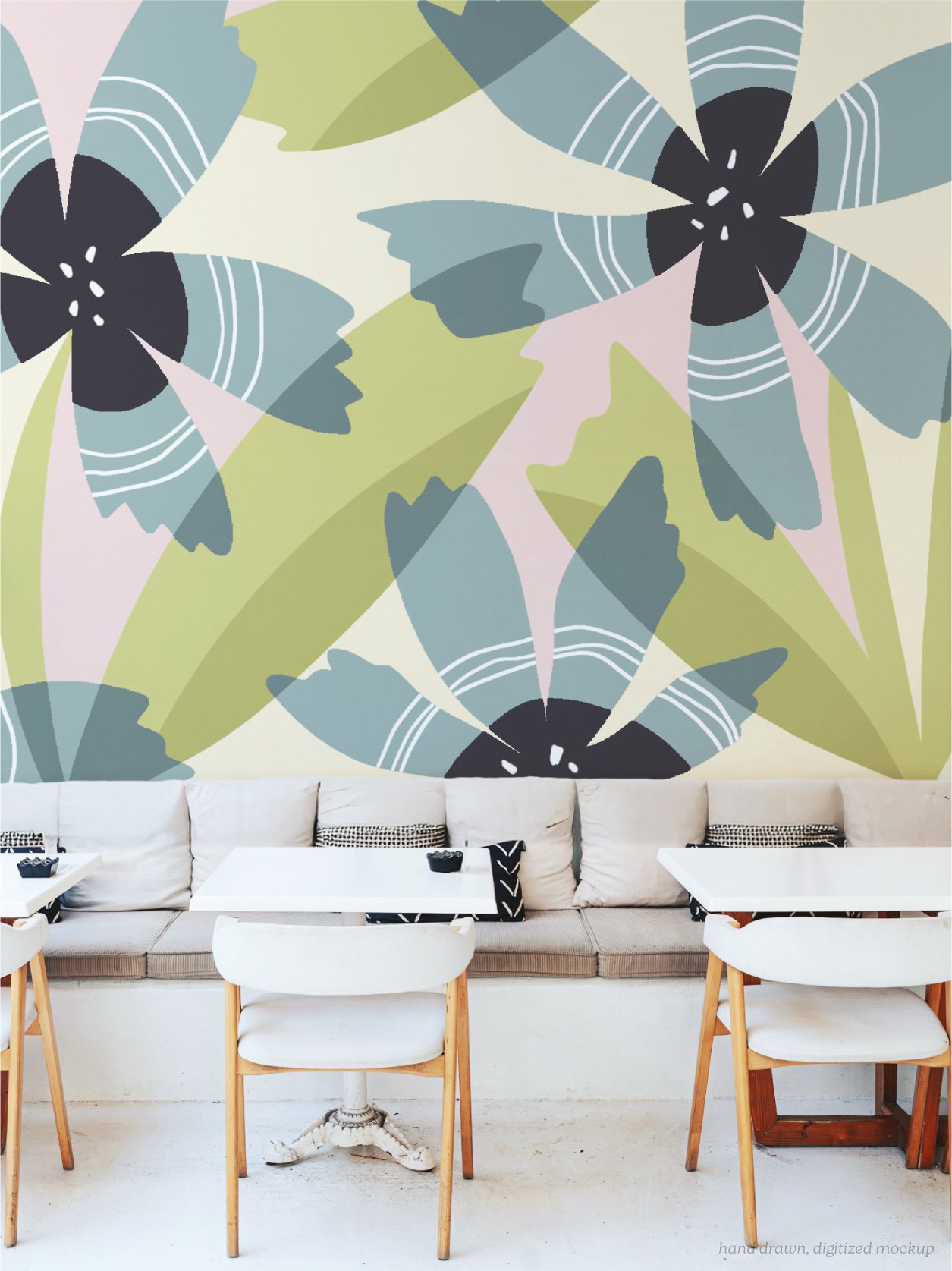san francisco bay area mural artist_modern botanical abstract restaurant mural2.jpg