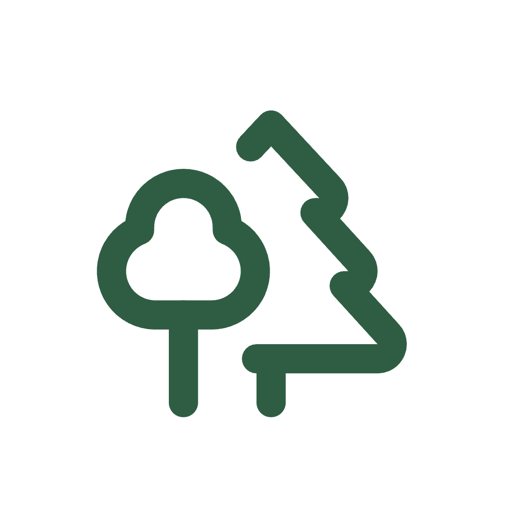 Eco-friendly icon with a tree and a recycling symbol.