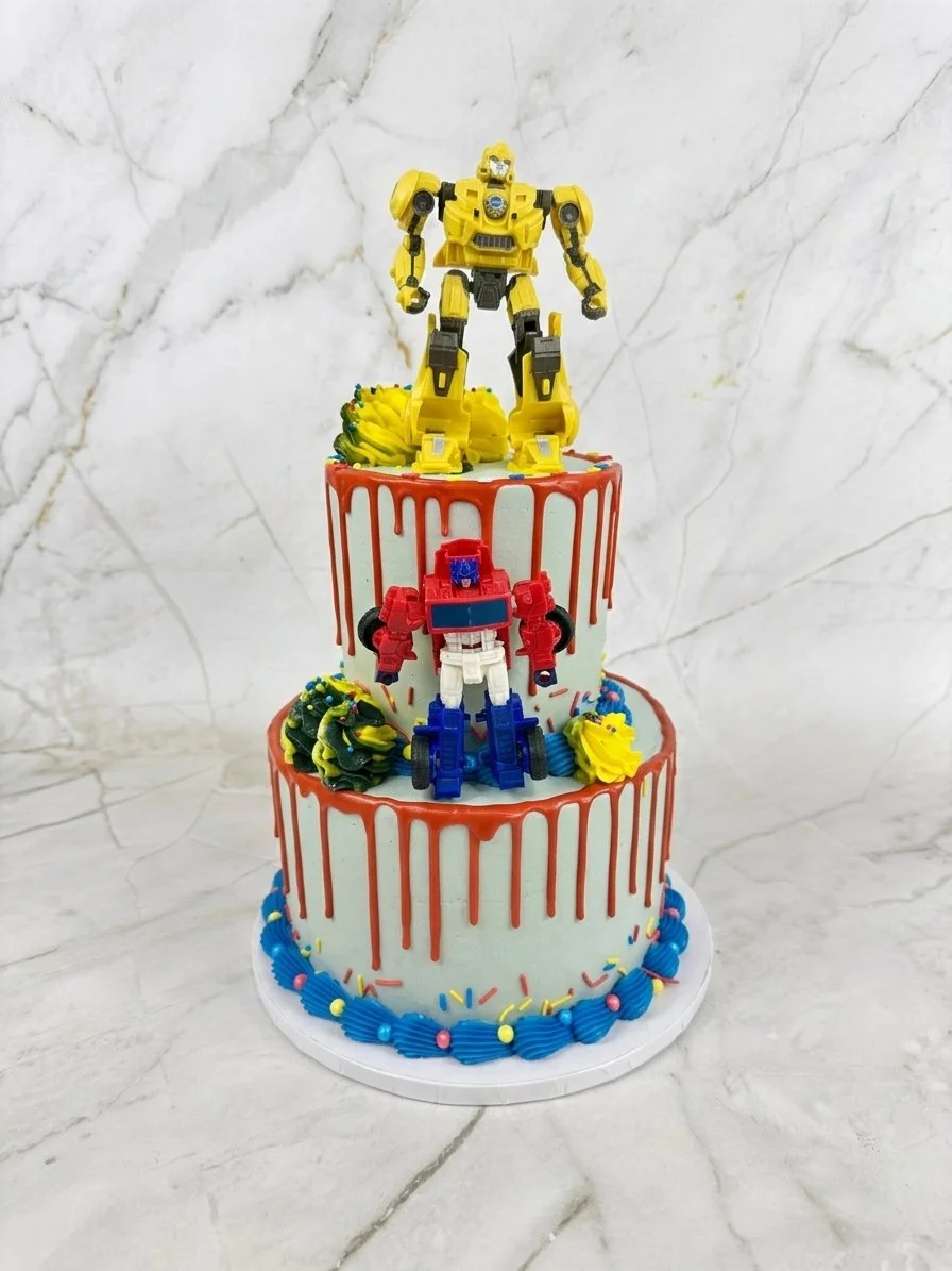Transformers Two Tiered Birthday Cake