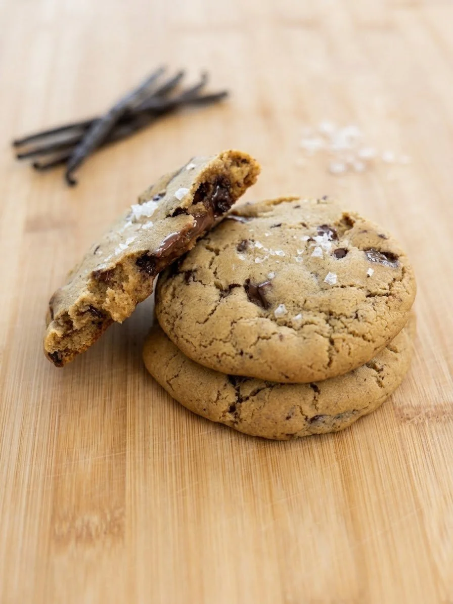 Brown Butter Chocolate Chunk Cookies with Flaky Sea Salt