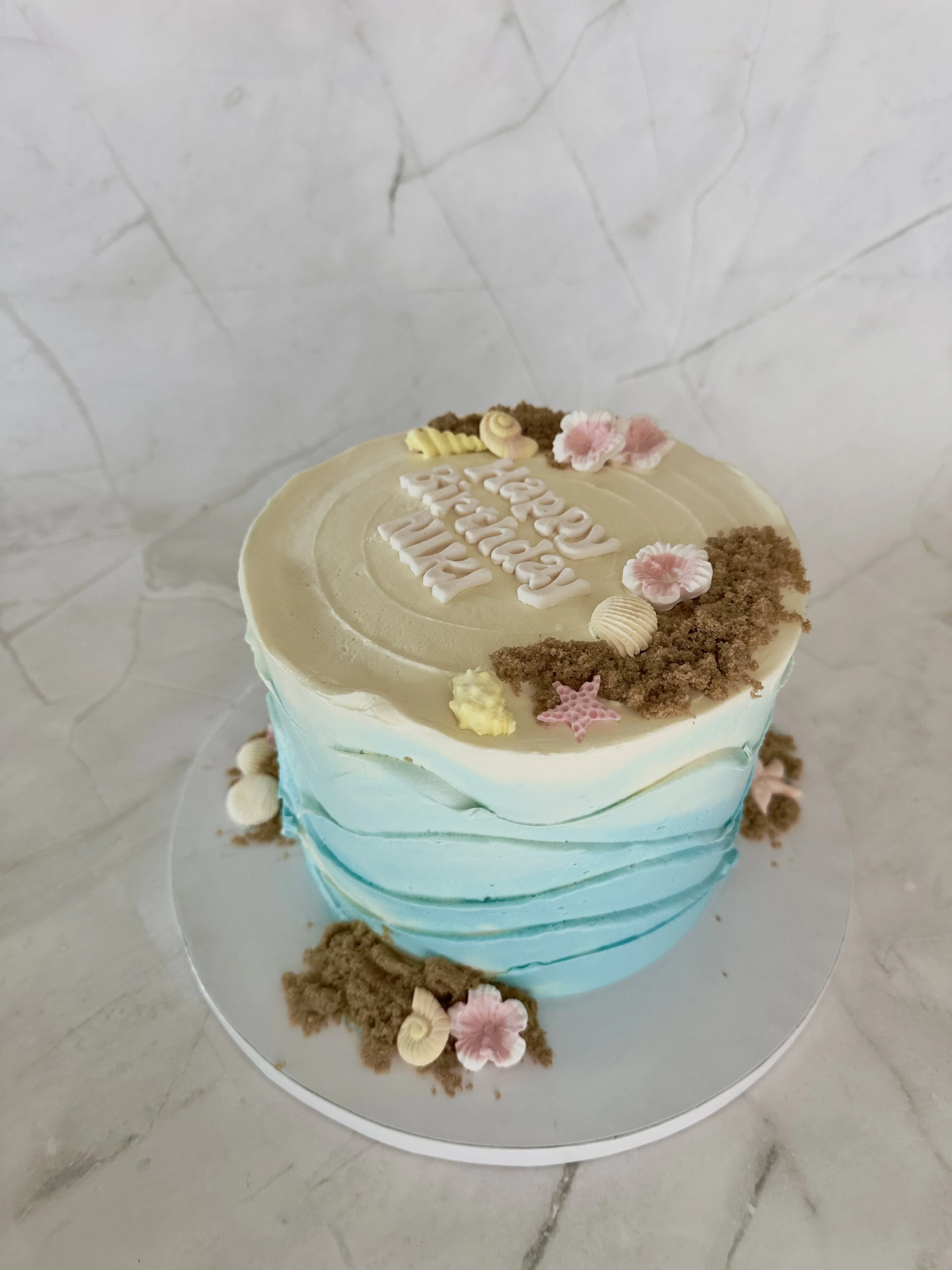 Beachy Vegan Birthday Cake