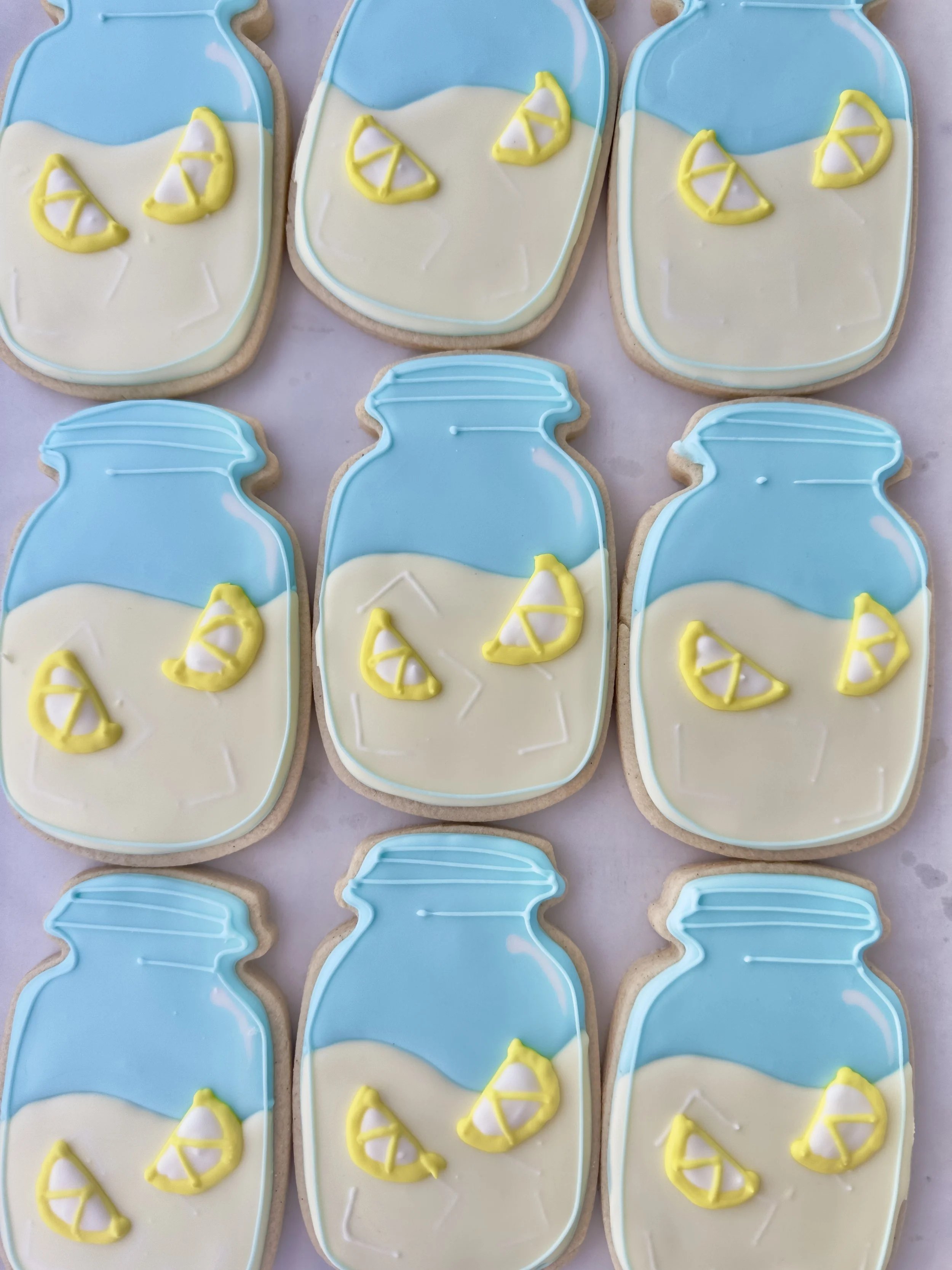 Mason Jar Lemonade Sugar Cookies with Royal Icing