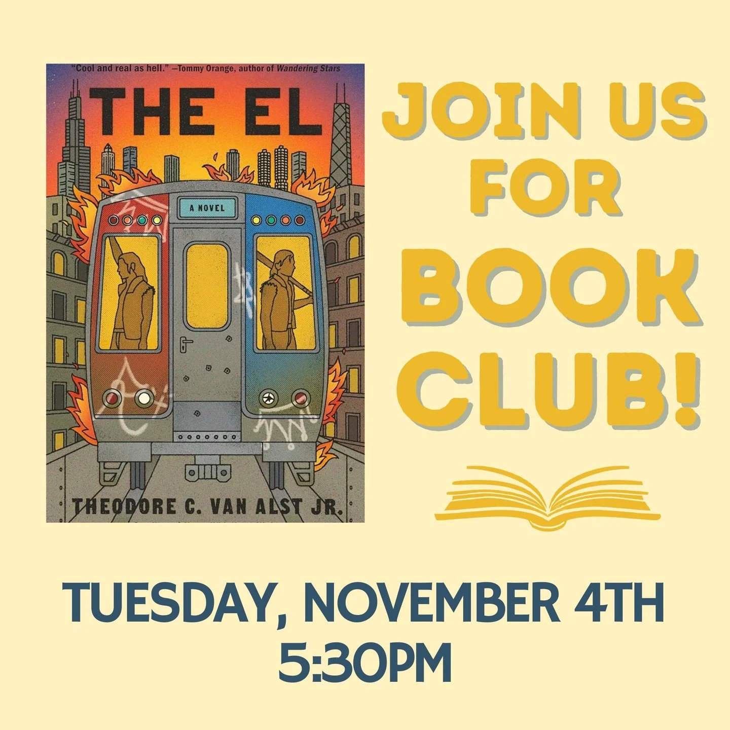 📚 SFOB 2025 is complete but the opportunities to engage with featured books are not over!

SFOB Book Club
Tuesday November 4th, 5:30pm
@paulinaspringsbooks 

Join us for a discussion of Theodore C. Van Alst Jr.&rsquo;s 'The El.' &lsquo;The El,&rsquo