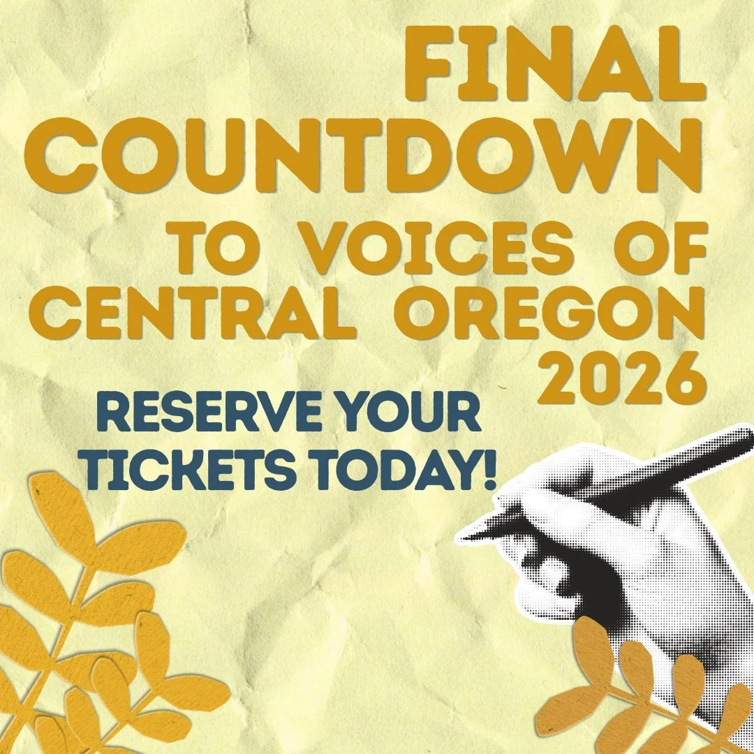 📆 We are just a few days away from the Voices of Central Oregon 2026 gathering! 

👏 With author presentations, workshops in bookbinding poetry and photography and a local author showcase - you won't want to miss this celebration of culture in Centr