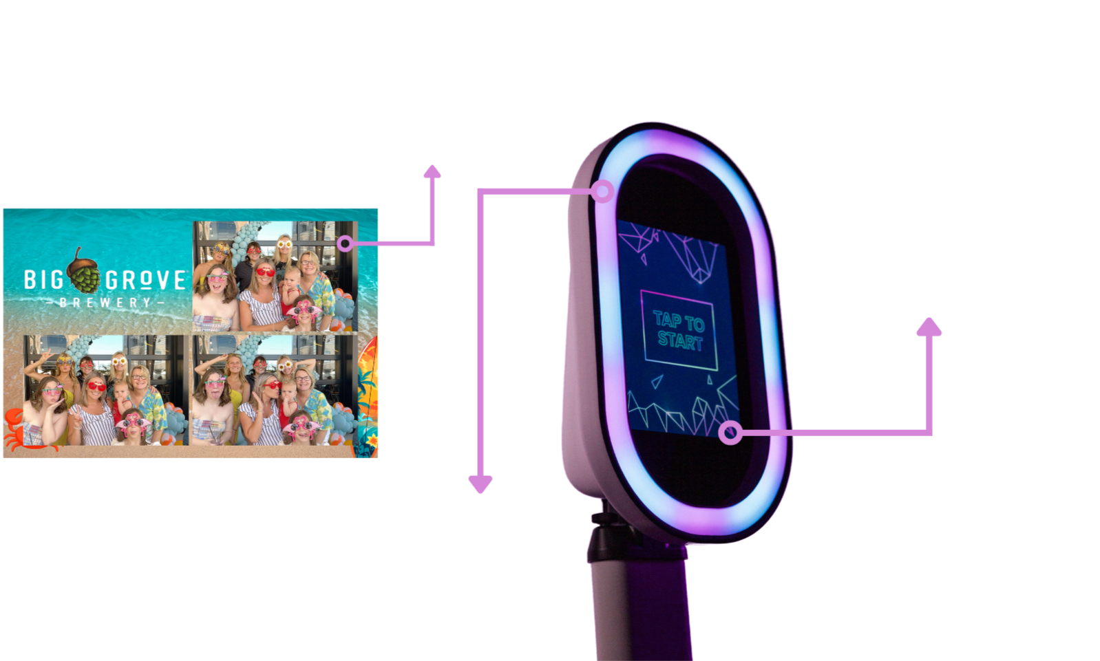 Customizable photo booth in and near Iowa City, Iowa
