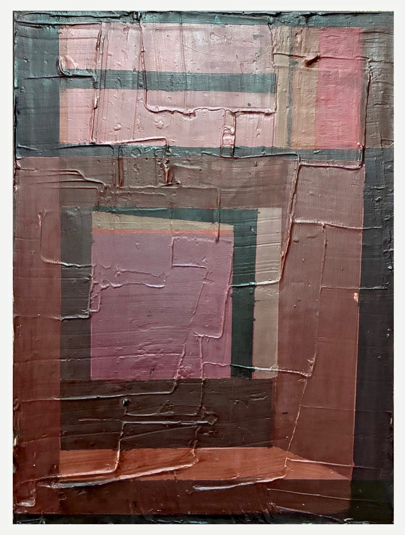 In The Folds Of Dawn, 2025
Acrylic, plaster, and colored pencil on canvas
18 x 24 in