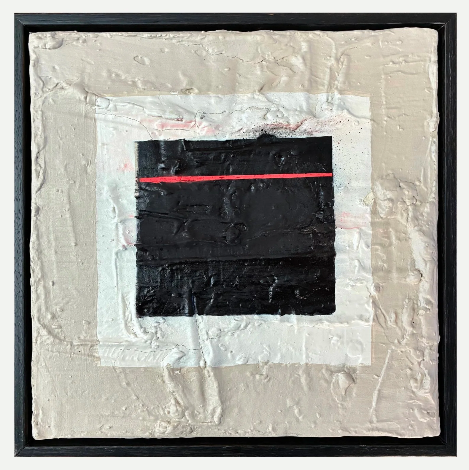 Fault Lines, 2025
Acrylic, plaster, and spray paint on canvas
11 x 11 in