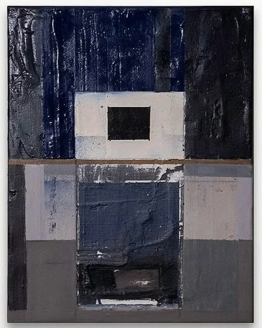 Smoke and Satin, 2025
Acrylic, plaster, spray paint, and charcoal pencil on canvas
11 x 14 in