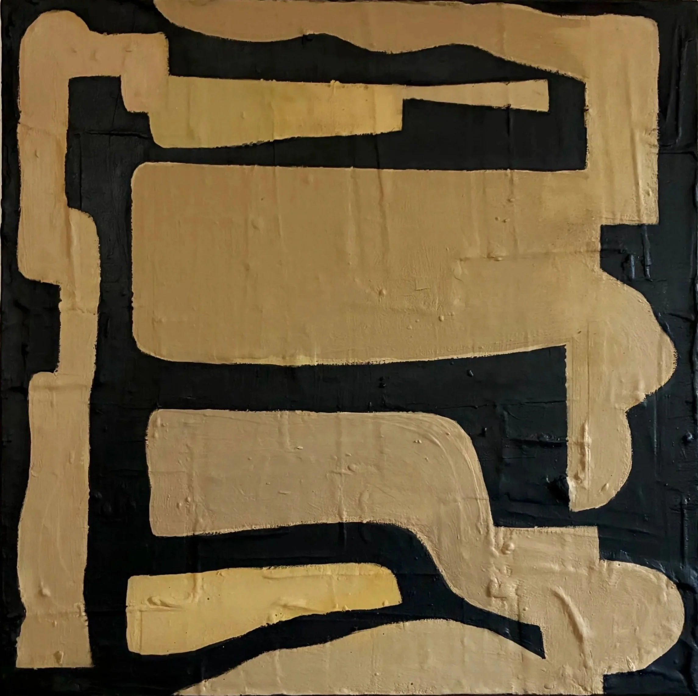 Through The Maze, 2025 
Acrylic and plaster on canvas 

24 x 24 in 