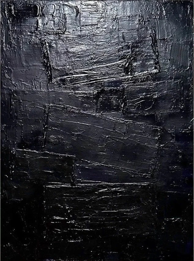 In The Midnight Hour, 2025
Acrylic, plaster, and spray paint on canvas 
30 x 40 in