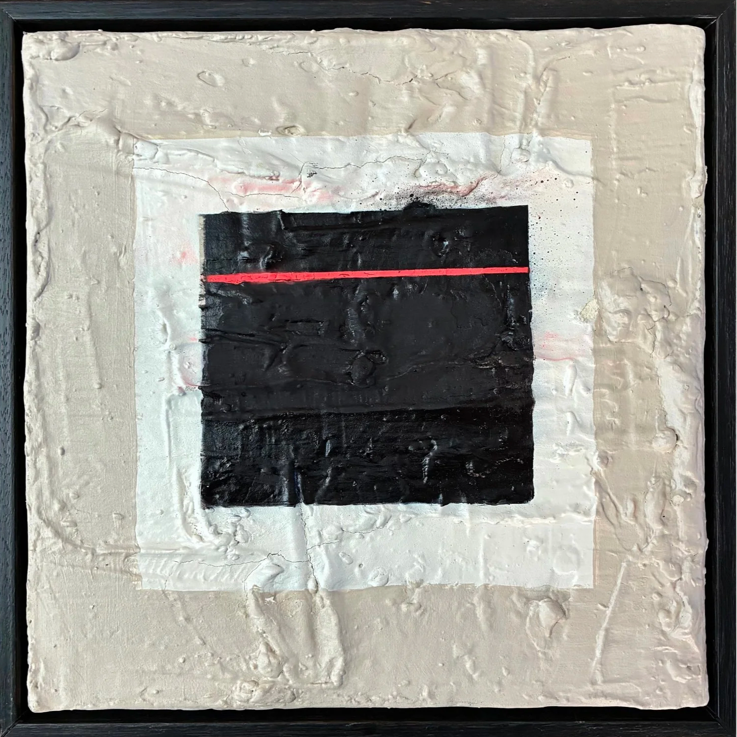 Fault Lines, 2025
Acrylic, plaster, and spray paint on canvas
11 x 11 in