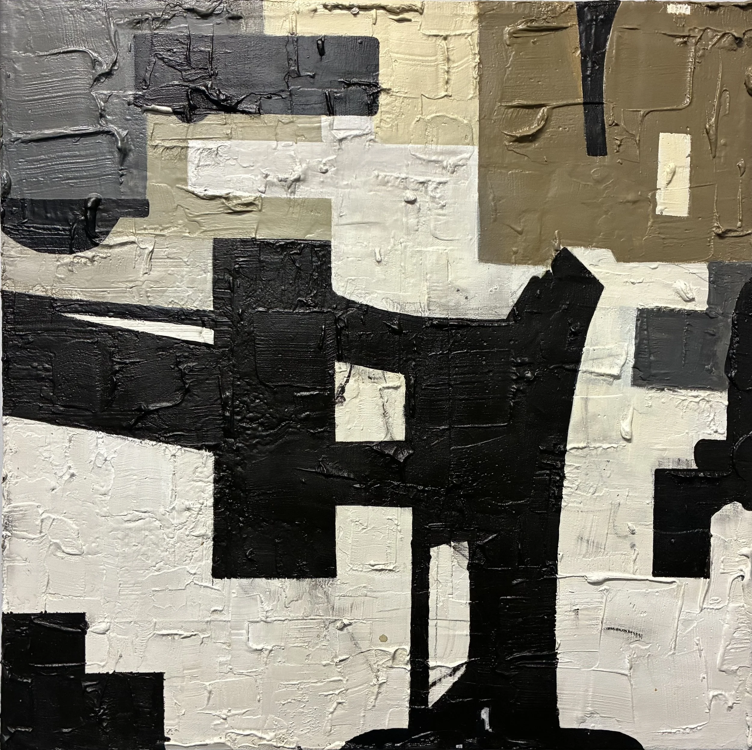 Pruning The Branches, 2026 
Acrylic and plaster on canvas
20 x 20 in