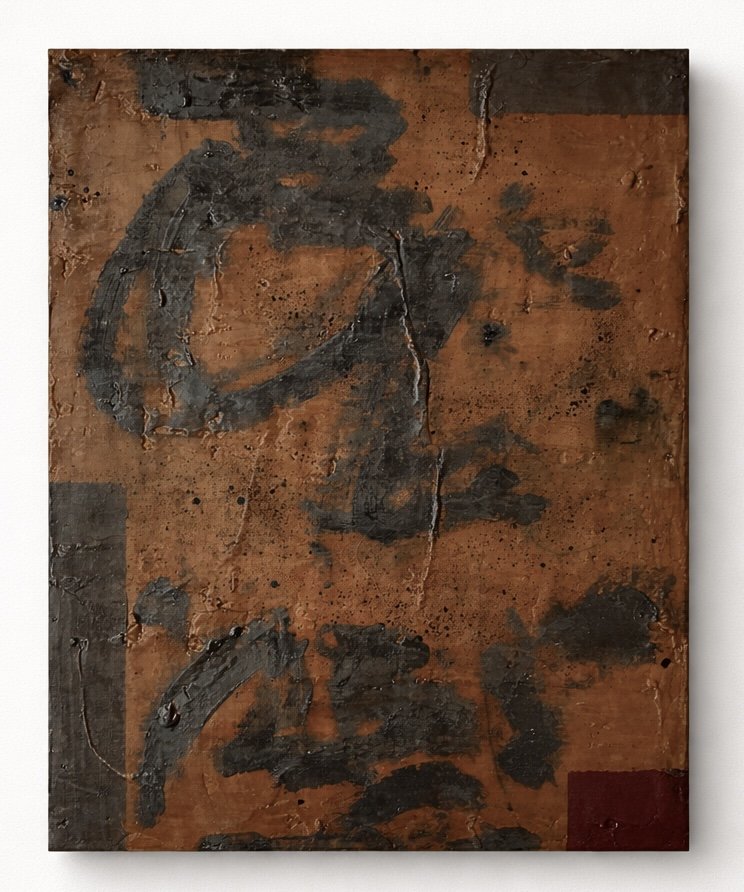 Rust & Flame, 2026
Acrylic, plaster, spray paint, and ink on canvas
11 x 14 in