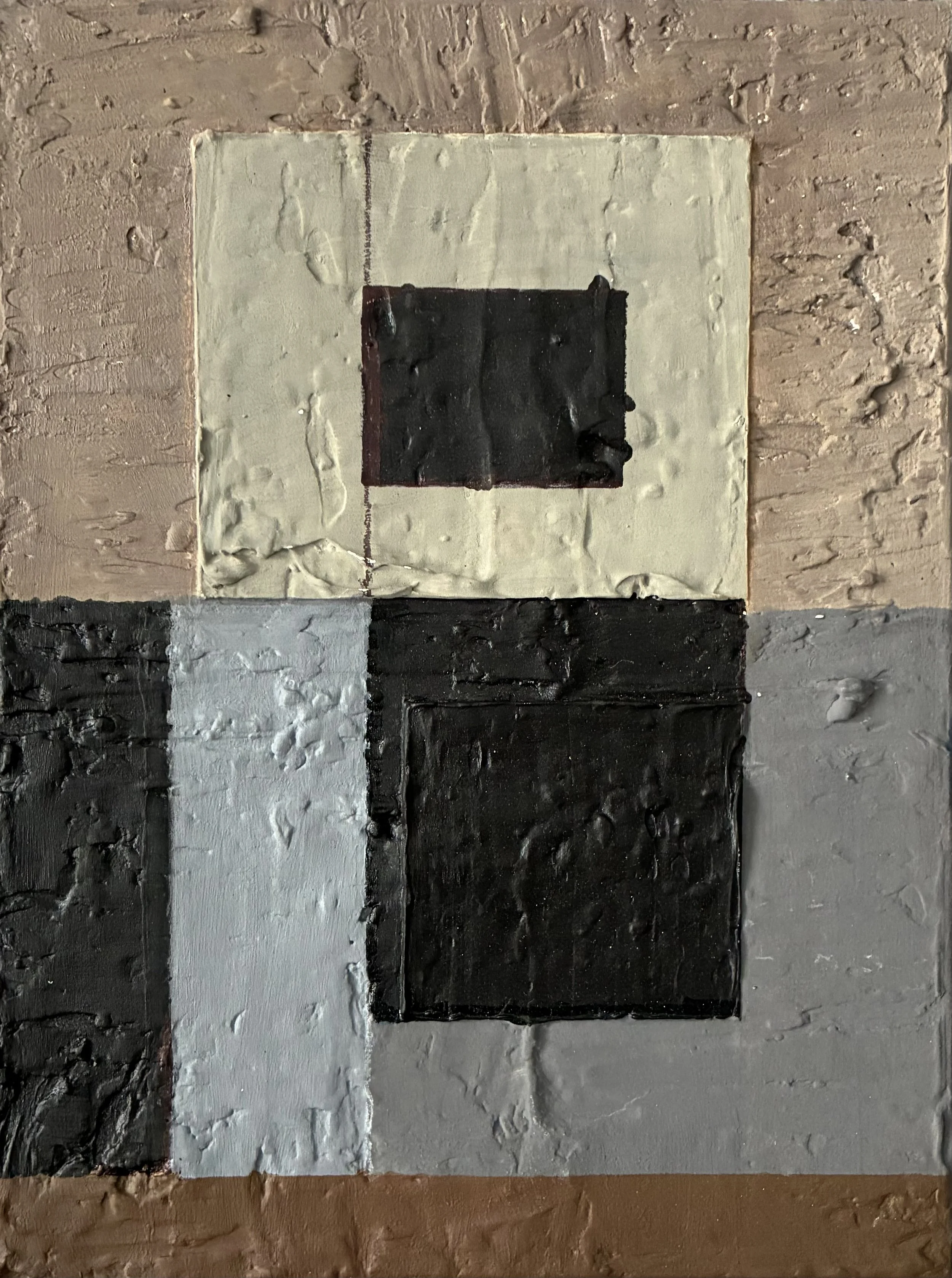 Tesseract, 2026
Acrylic, plaster, and colored pencil on canvas
9 x 12 in