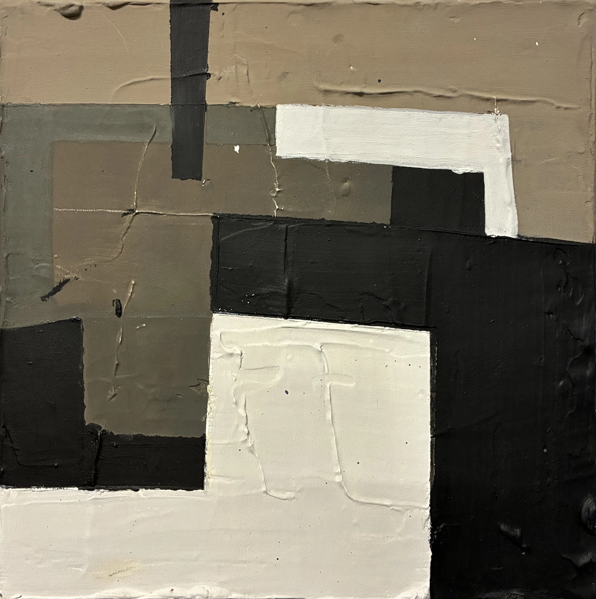 Course Correction, 2026
Acrylic and plaster on canvas 
12 x 12 in