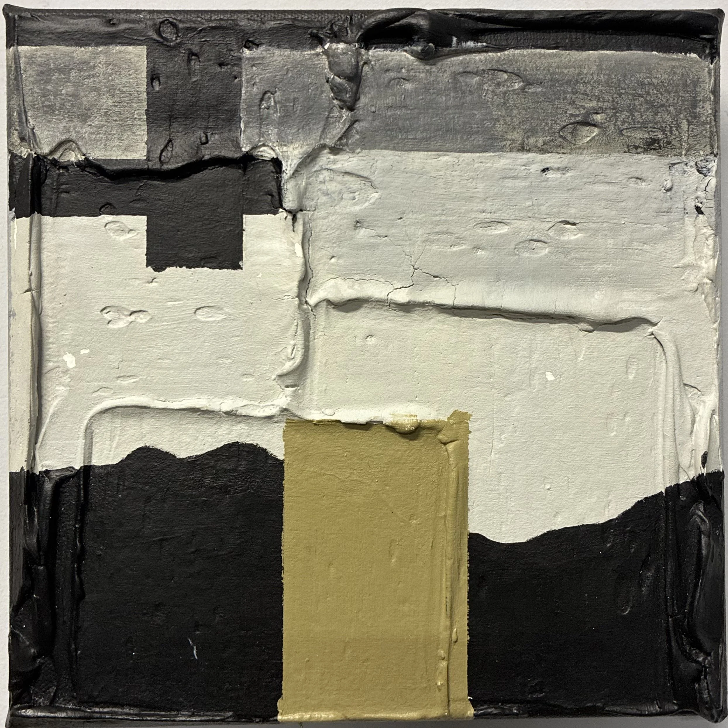 Silence Listens, 2026
Acrylic and plaster on canvas 
8 x 8 in