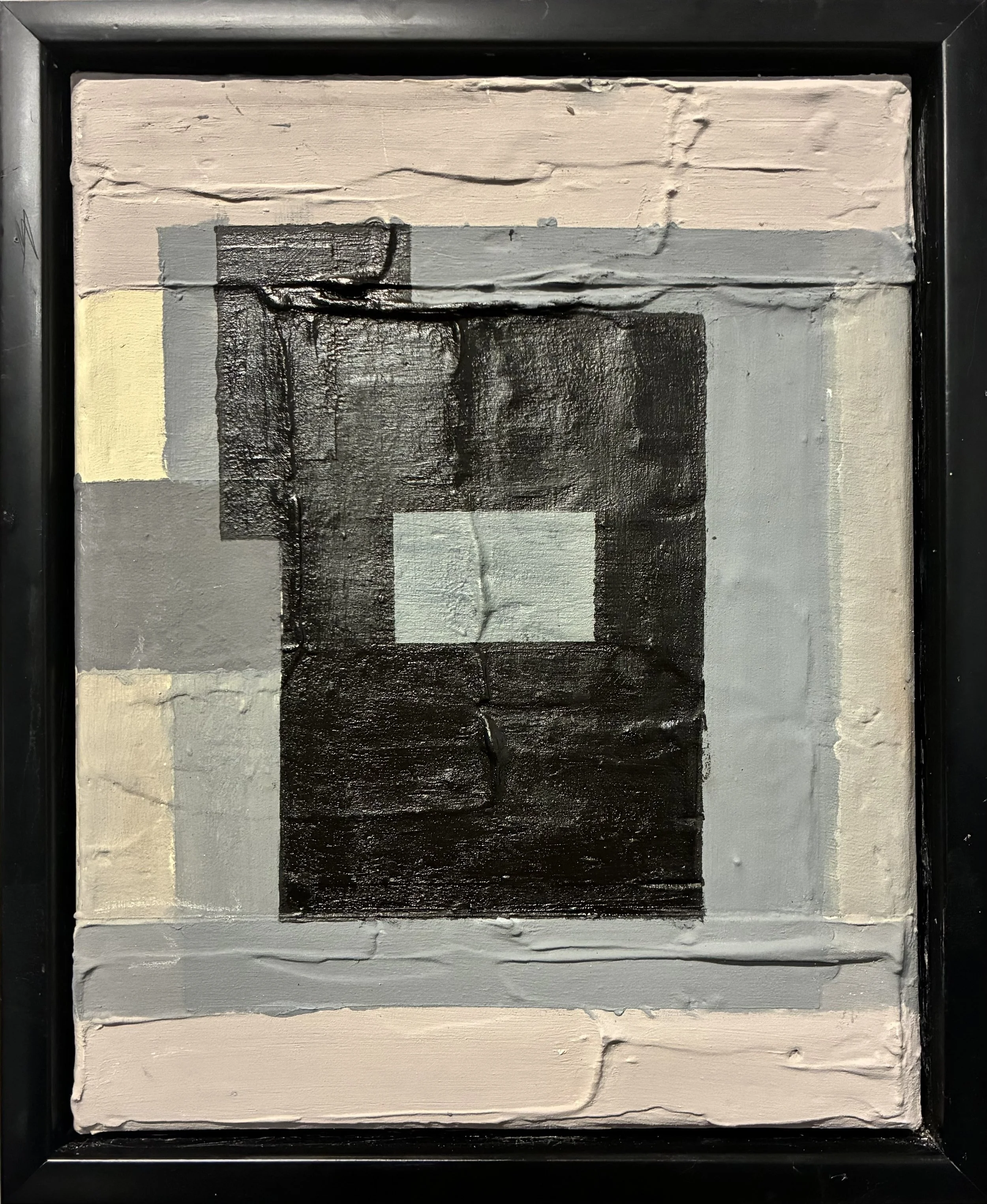 Between The Rise And Fall, 2026
Acrylic and plaster on canvas 
8 x 10 in (framed)