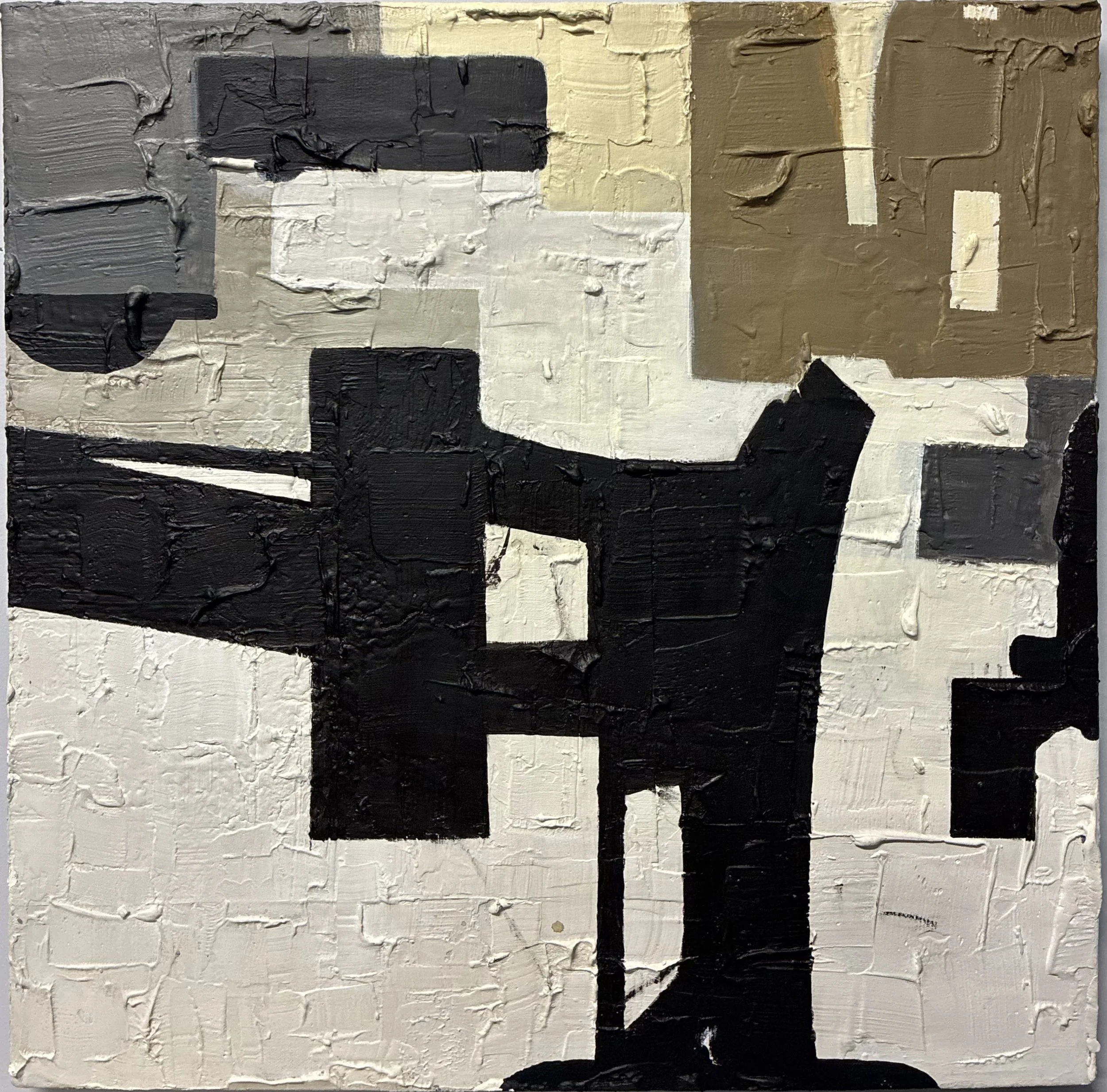 Pruning The Branches, 2026 
Acrylic and plaster on canvas
20 x 20 in