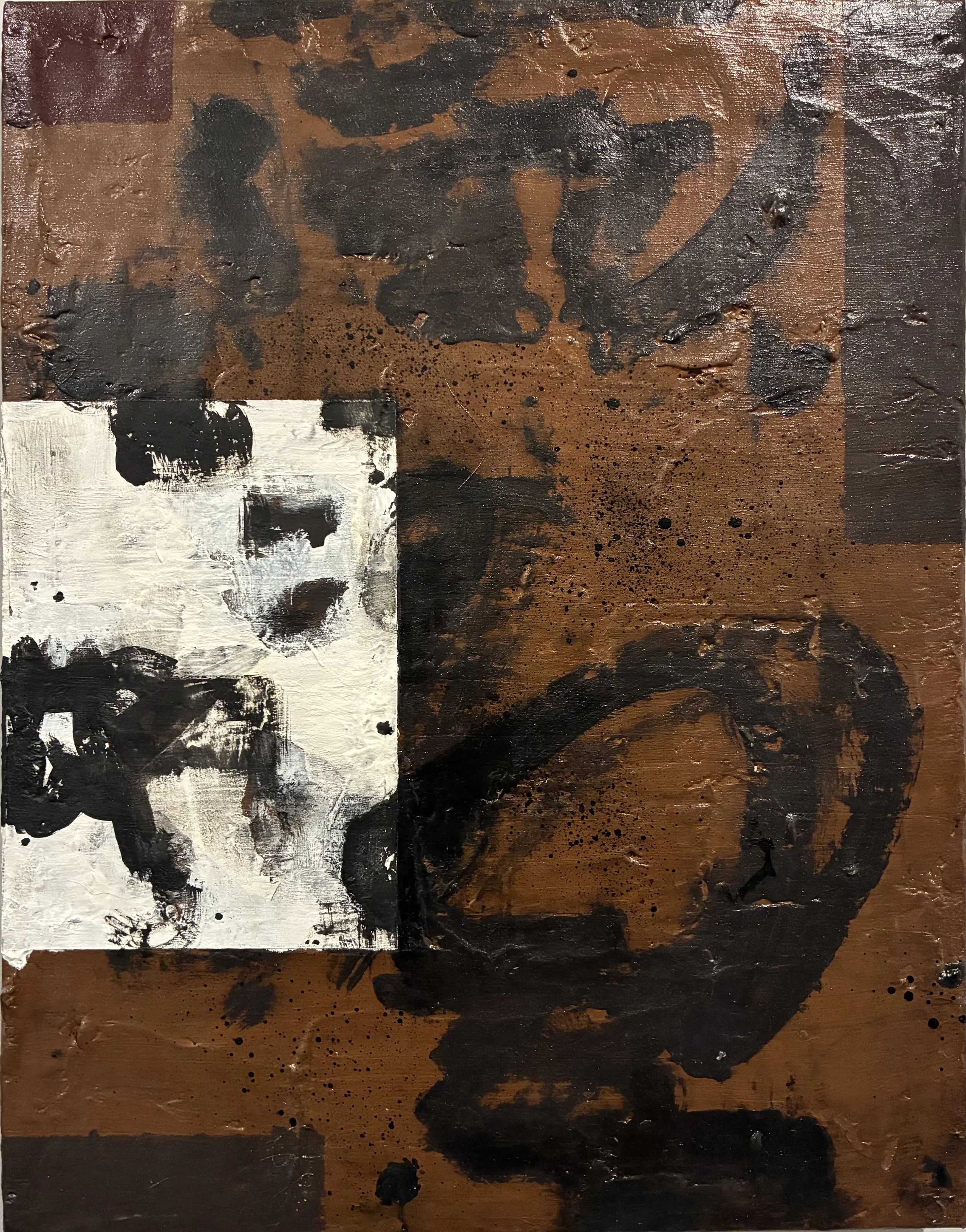 Rusted Flame, 2026
Acrylic, plaster, spray paint, and ink on canvas
11 x 14 in